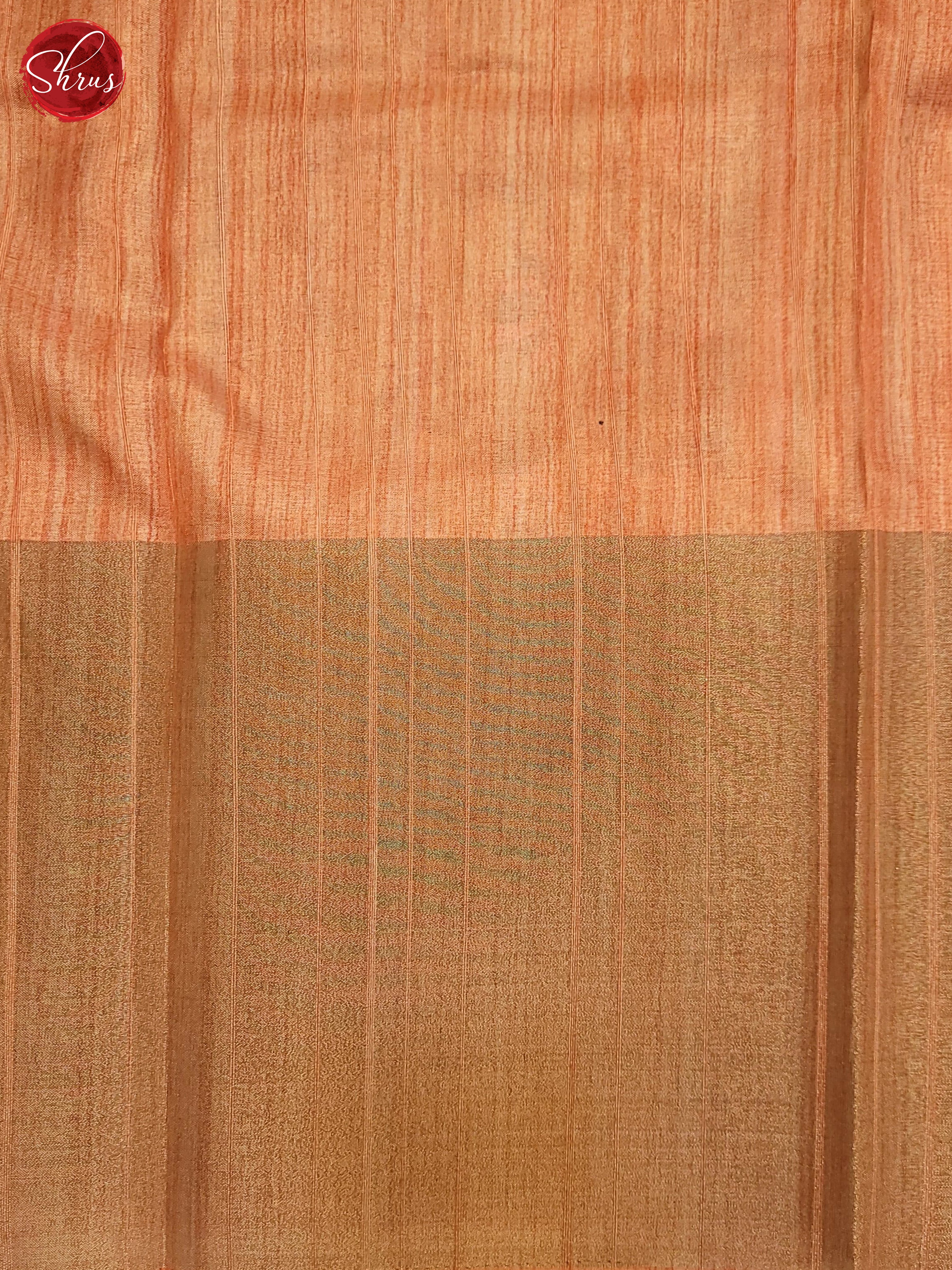 Green & Peach - Semi Tussar Saree - Shop on ShrusEternity.com