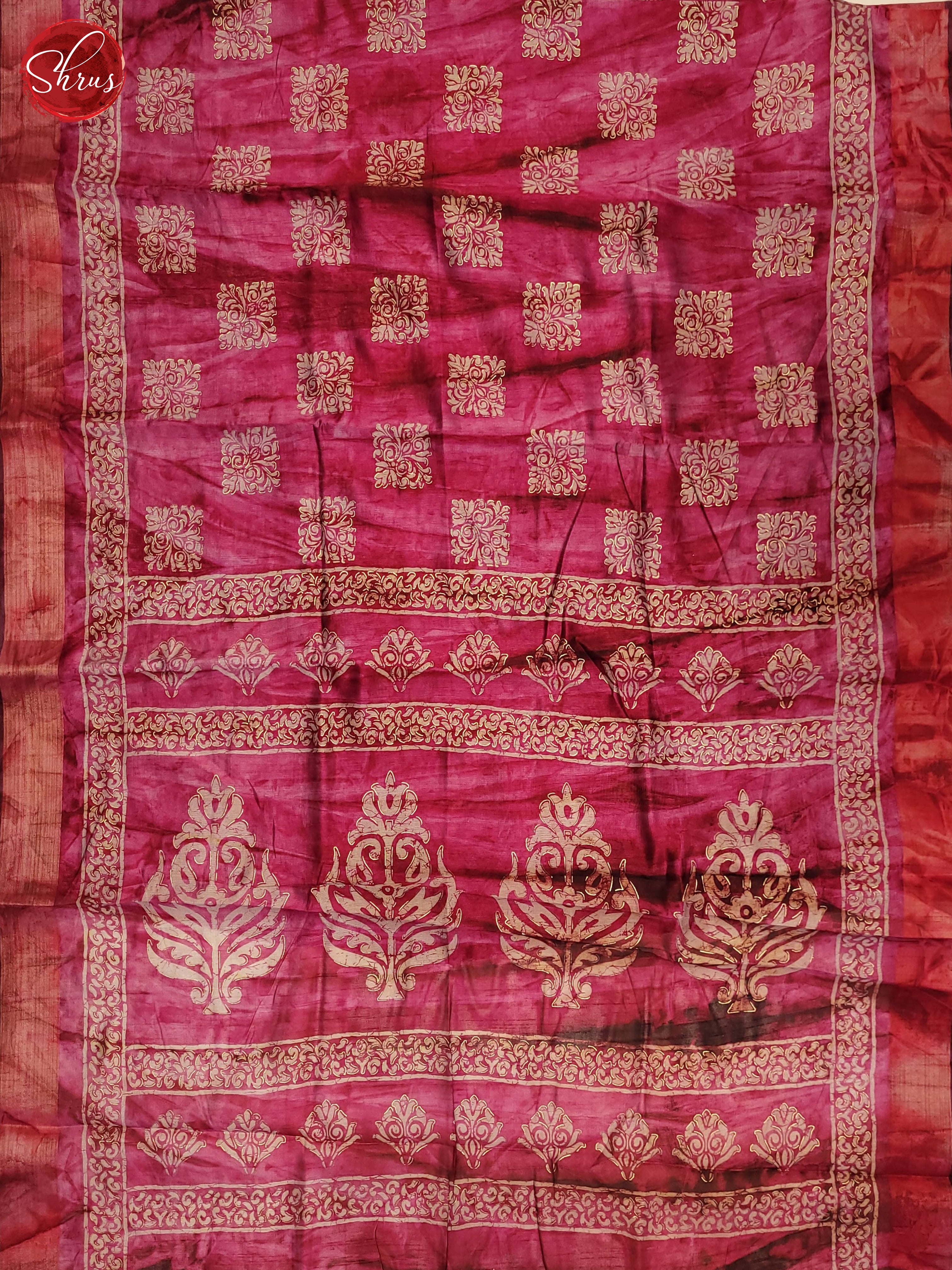 Pink(SIngle Tone) - Semi Matka Saree - Shop on ShrusEternity.com