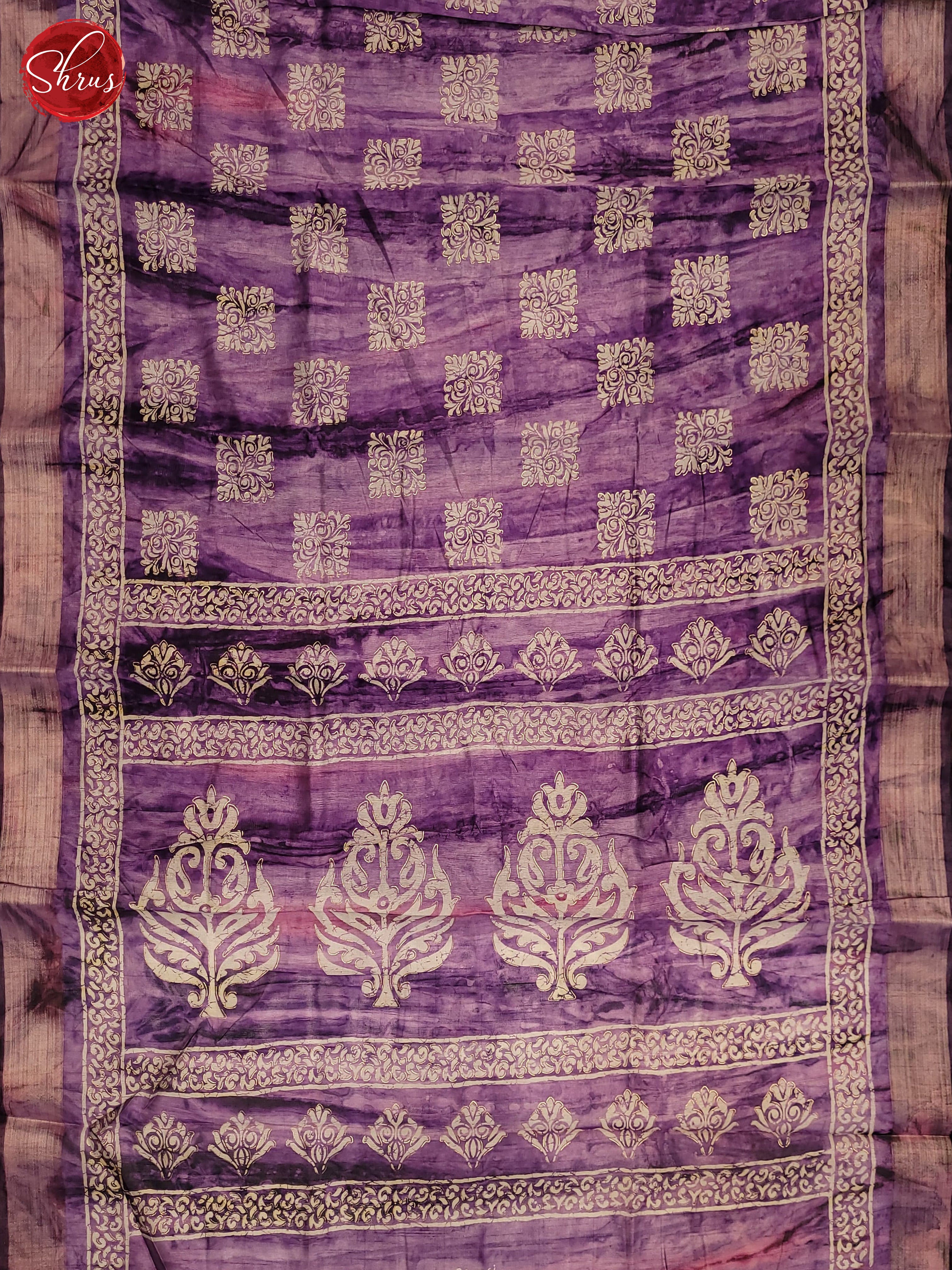 Purple(Single Tone)- Semi Matka Saree - Shop on ShrusEternity.com