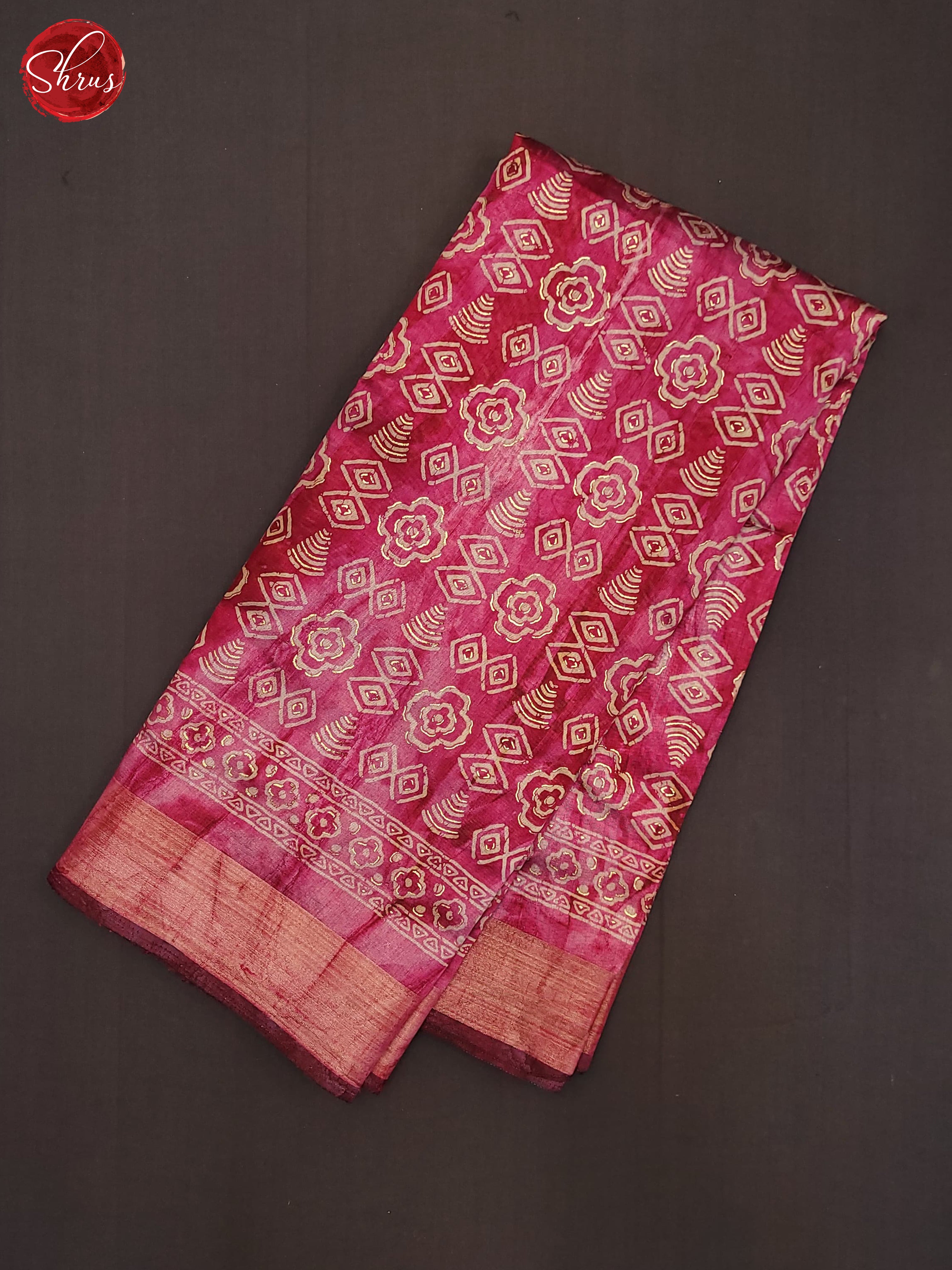 Pink(Single Tone) - Semi Matka Saree - Shop on ShrusEternity.com