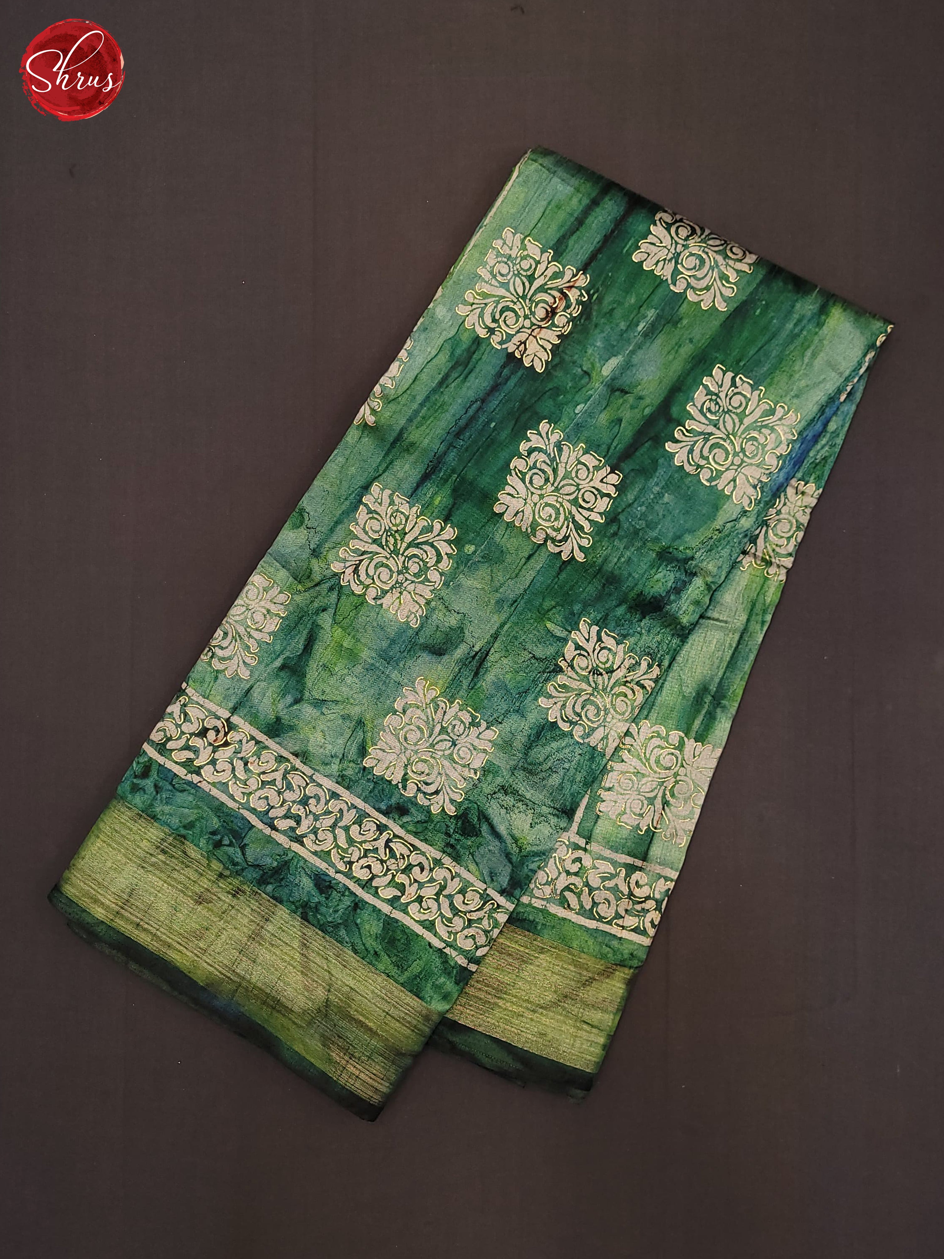 Green(Single Tone) - Semi Matka Saree - Shop on ShrusEternity.com