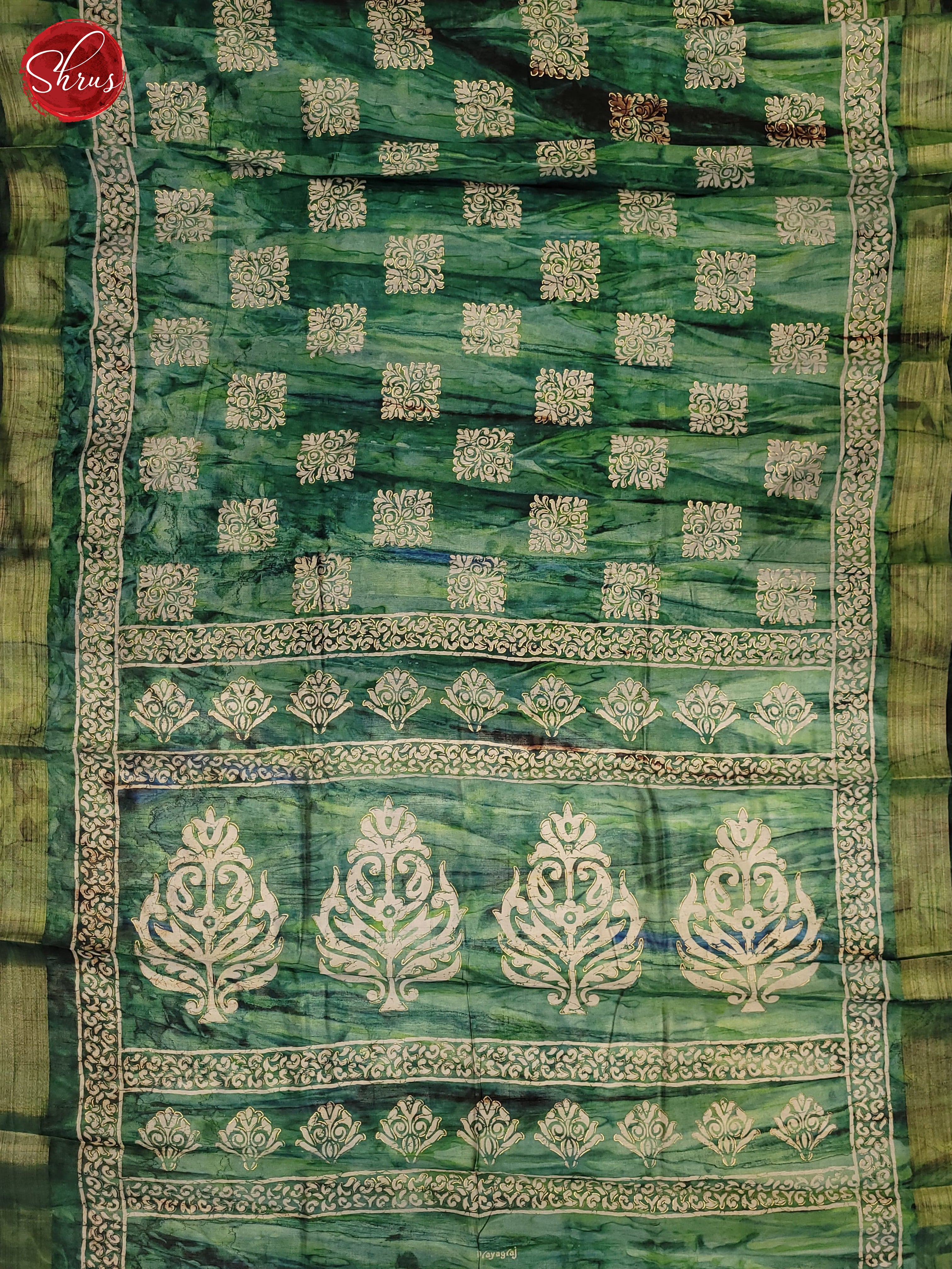 Green(Single Tone) - Semi Matka Saree - Shop on ShrusEternity.com