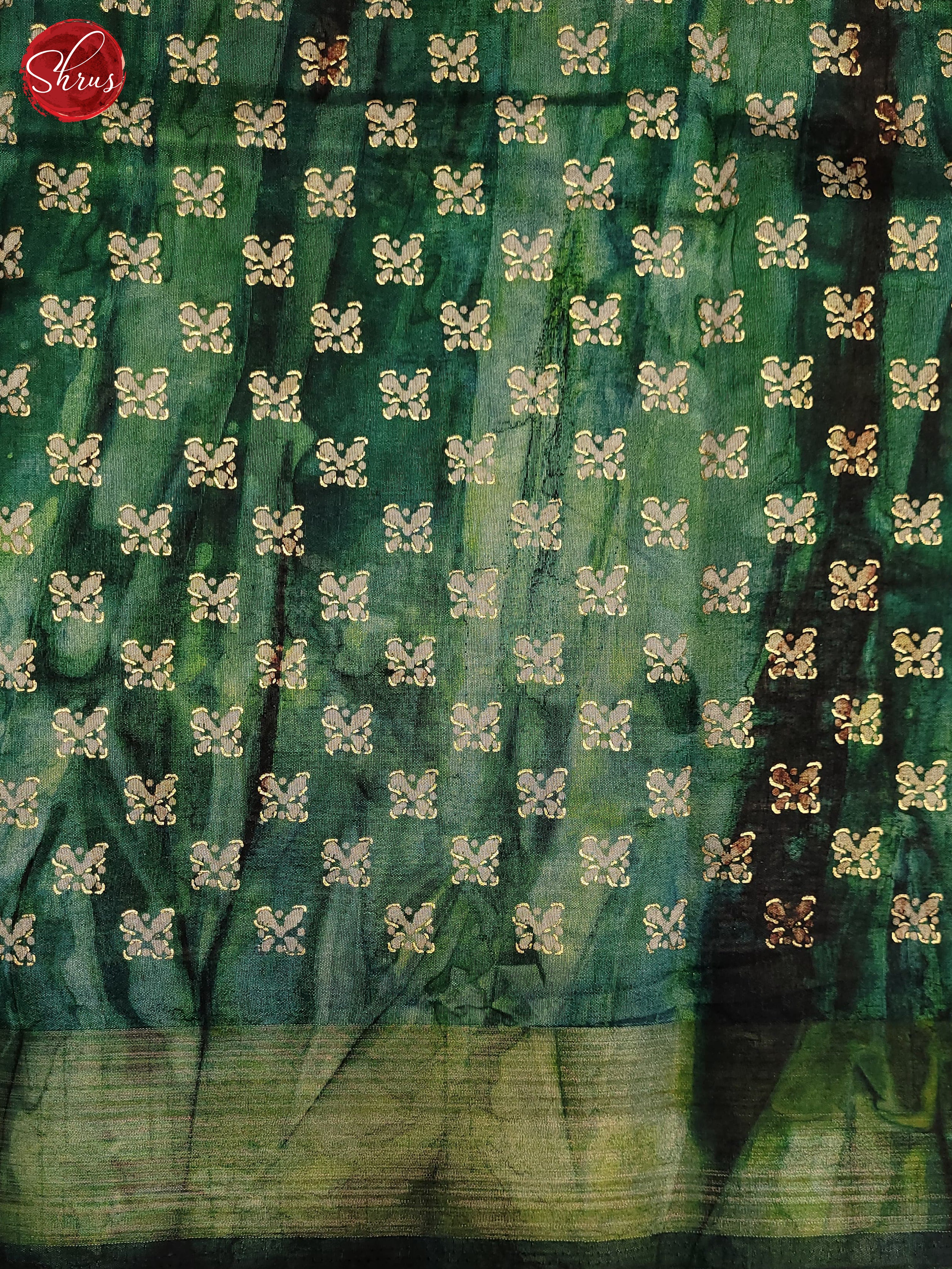 Green(Single Tone) - Semi Matka Saree - Shop on ShrusEternity.com