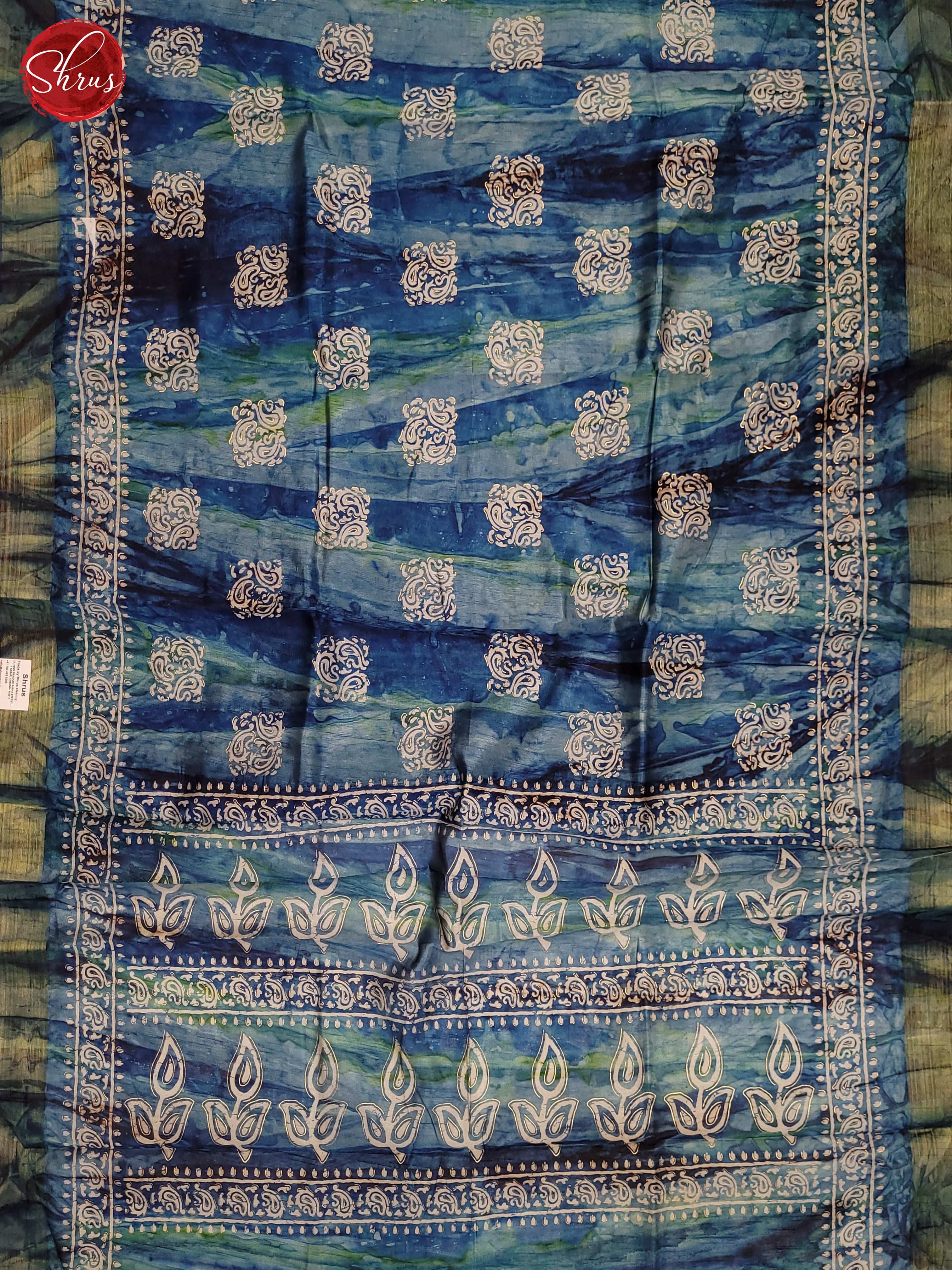 Blue(Single Tone) - Semi Matka Saree - Shop on ShrusEternity.com