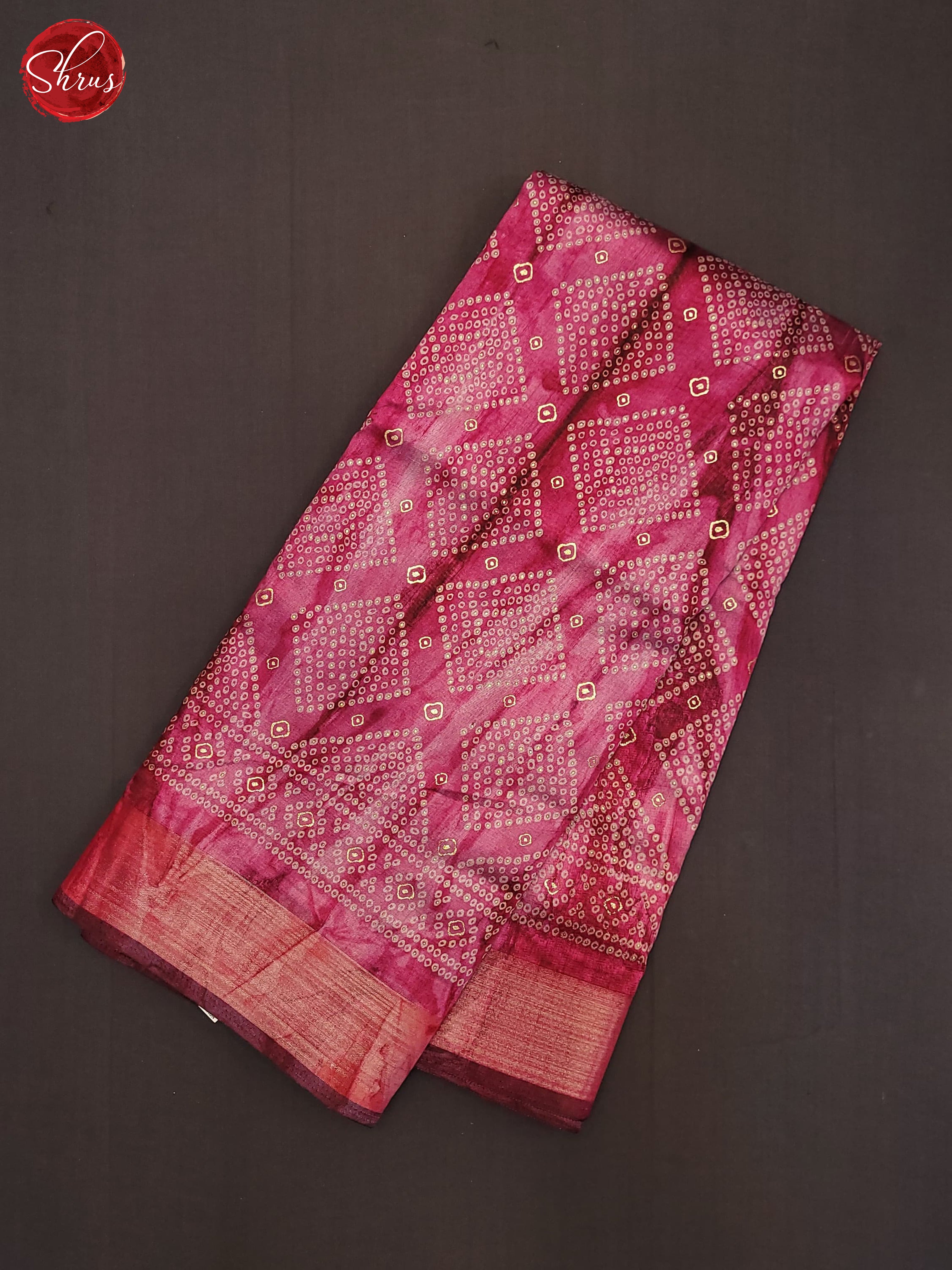 Pink(Single Tone) - Semi Matka Saree - Shop on ShrusEternity.com