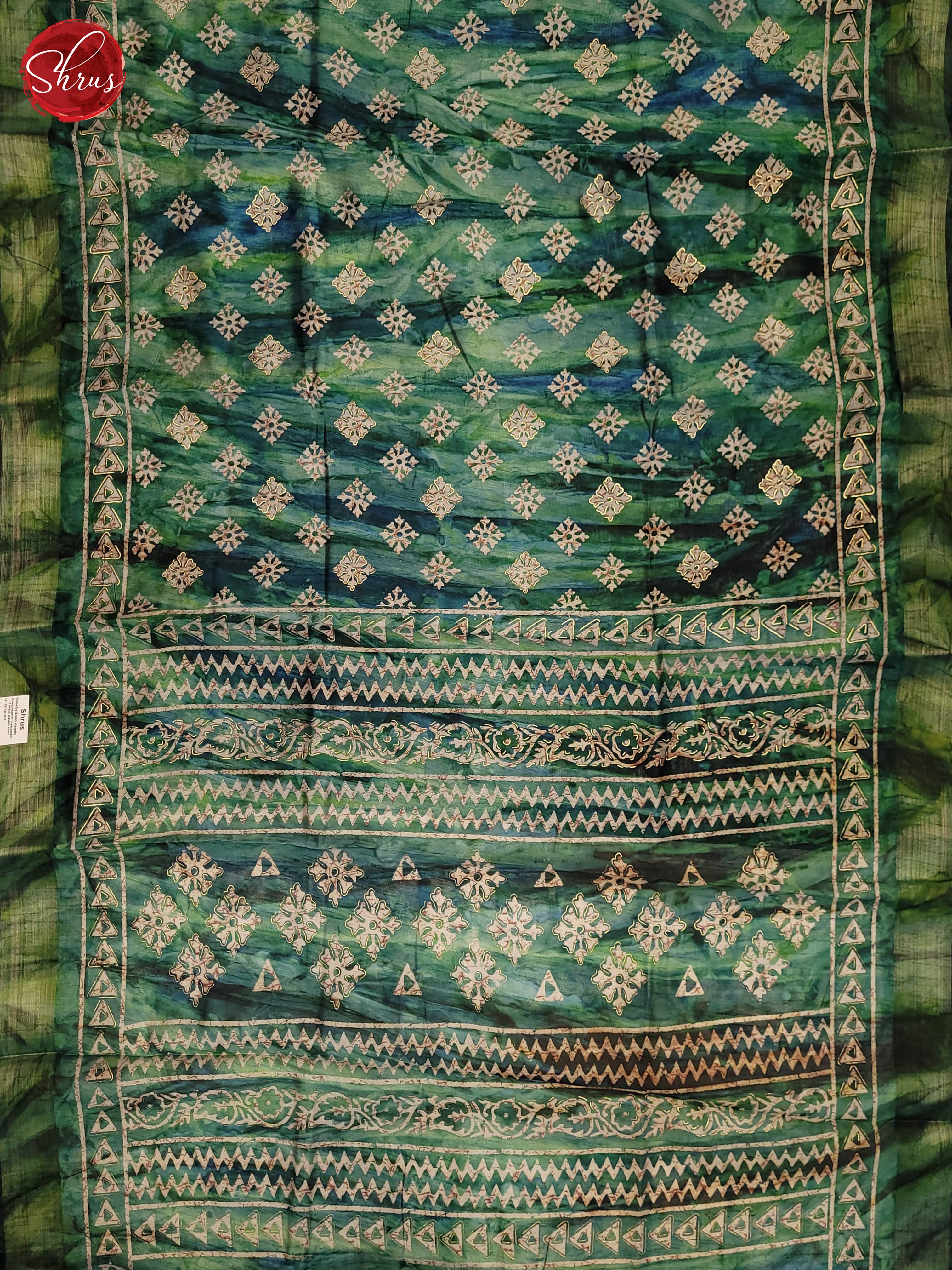 Green(SIngle Tone) - Semi Matka Saree - Shop on ShrusEternity.com