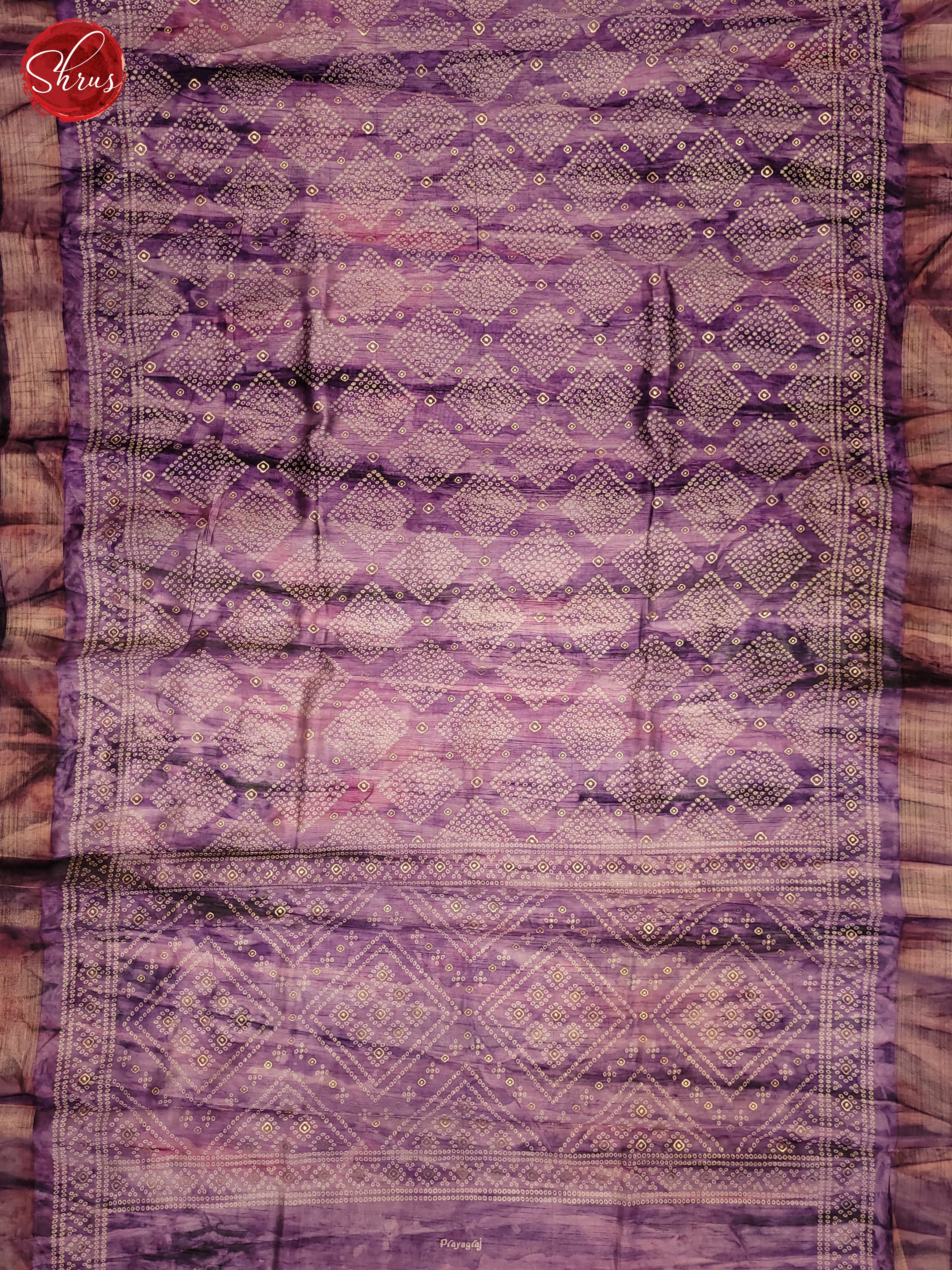 Lavender(Single Tone)- Semi Matka Saree - Shop on ShrusEternity.com