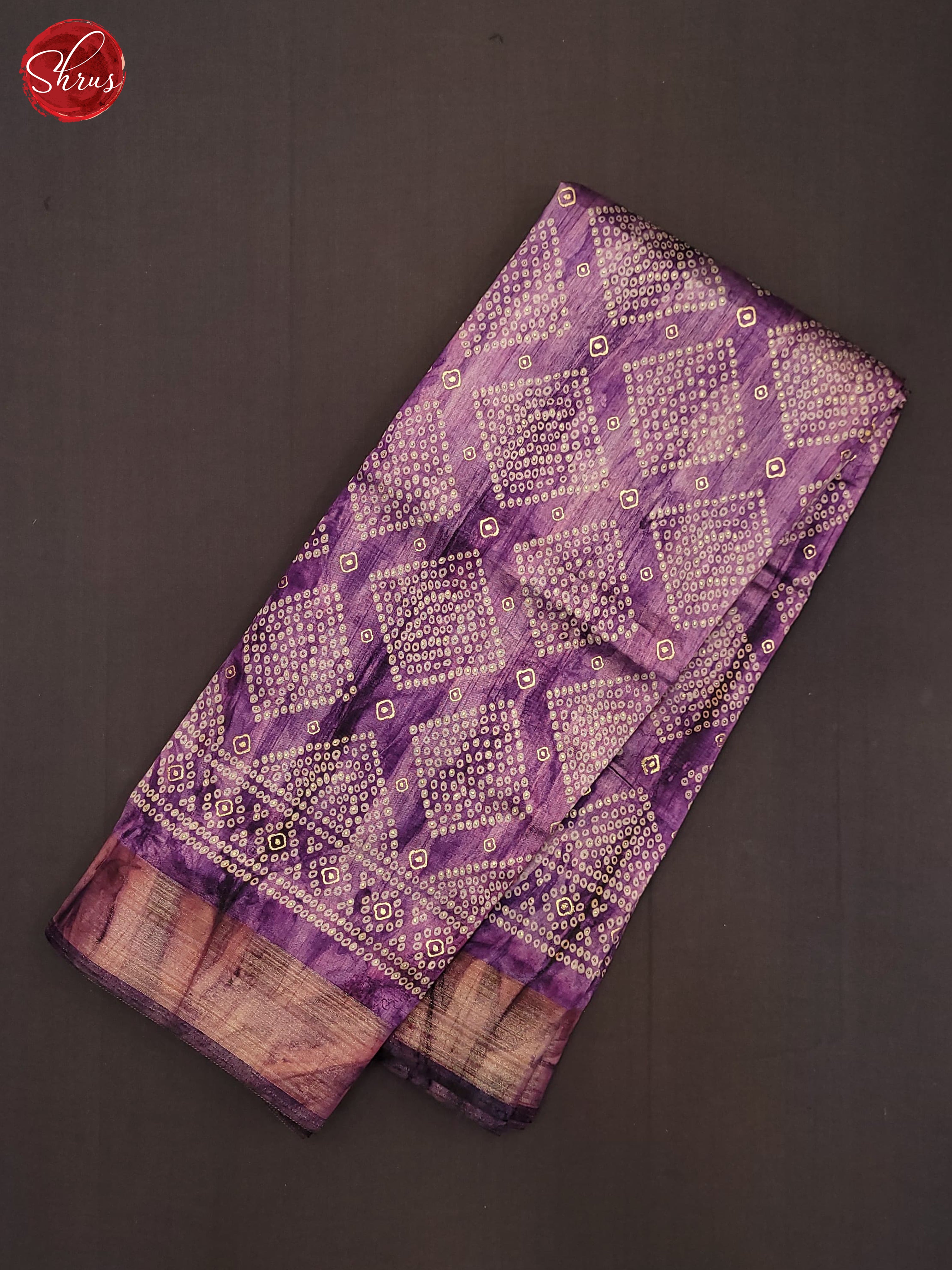 Lavender(Single Tone)- Semi Matka Saree - Shop on ShrusEternity.com