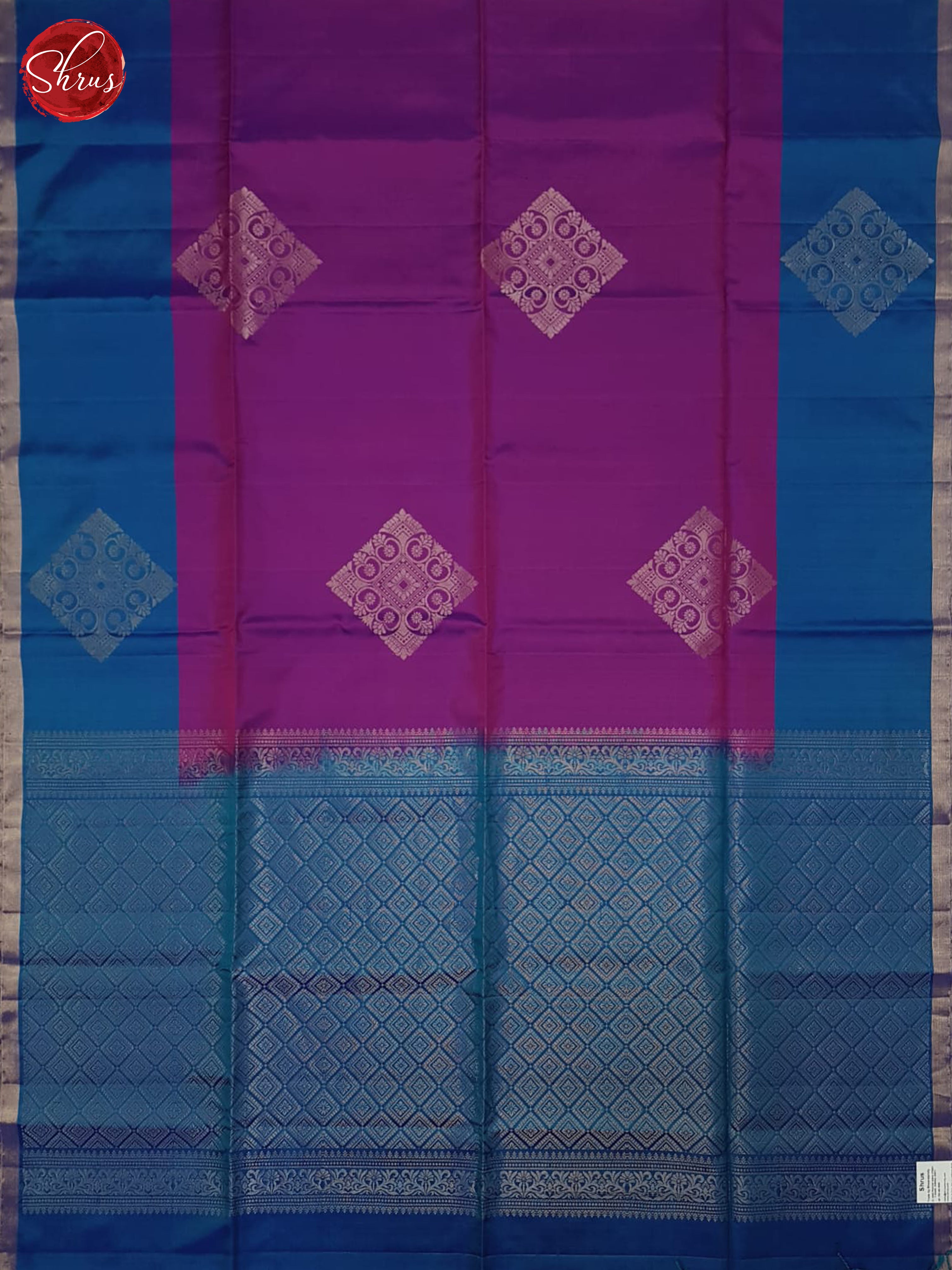 Pink & Blue - Soft Silk Saree - Shop on ShrusEternity.com