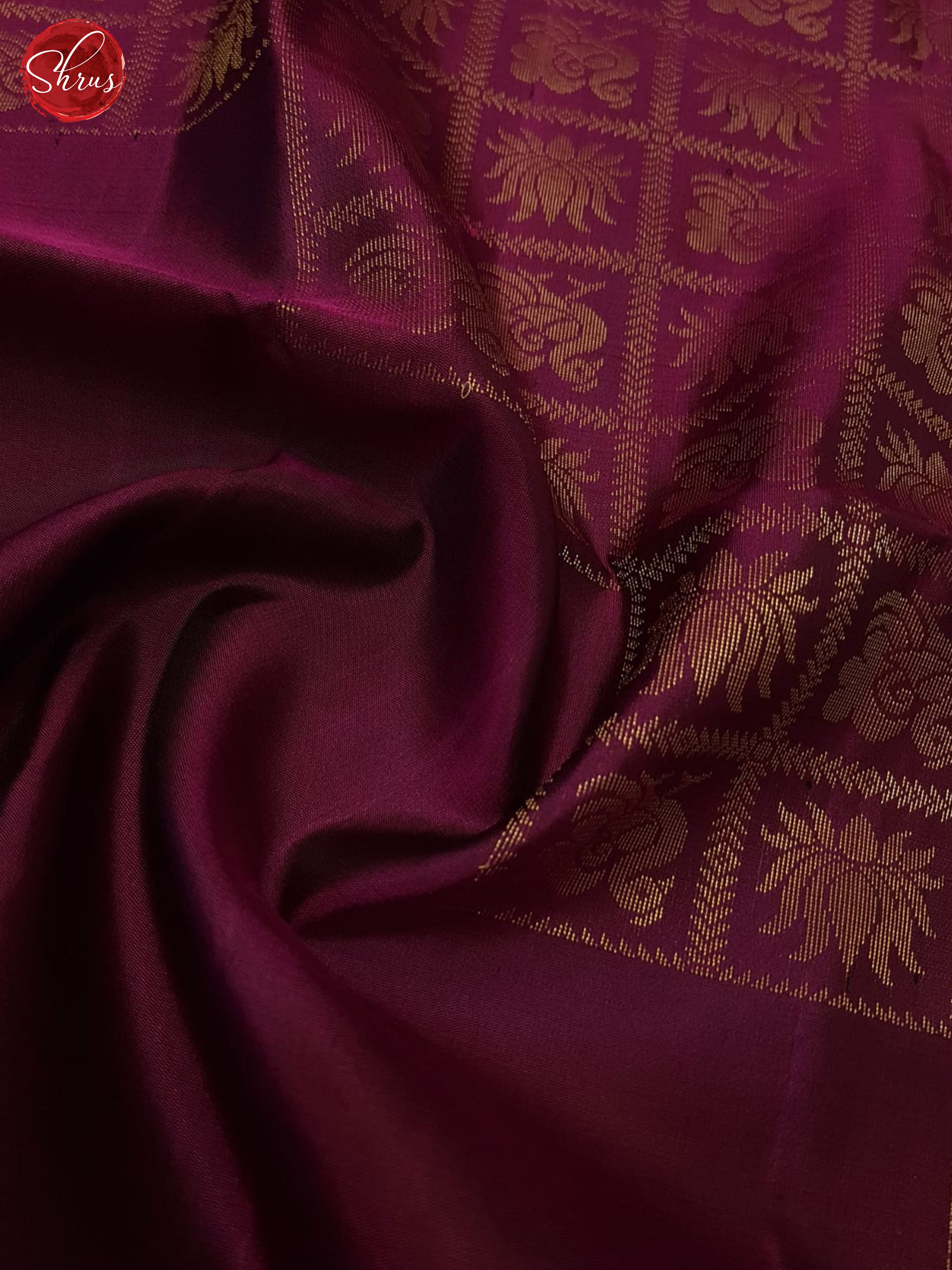 Wine & Green- Soft Silk Saree - Shop on ShrusEternity.com