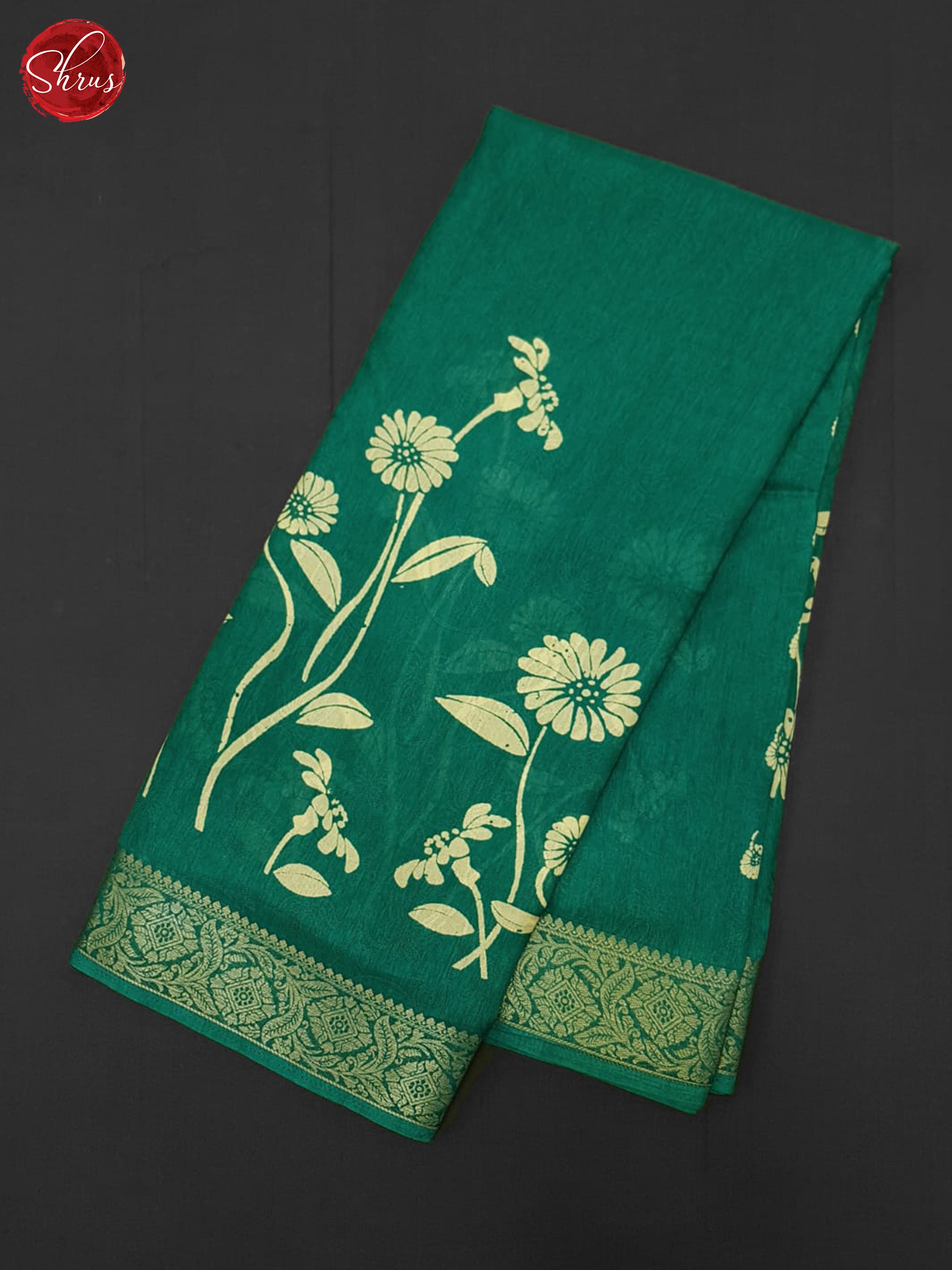 green(Single tone)- Semi Crepe Saree - Shop on ShrusEternity.com