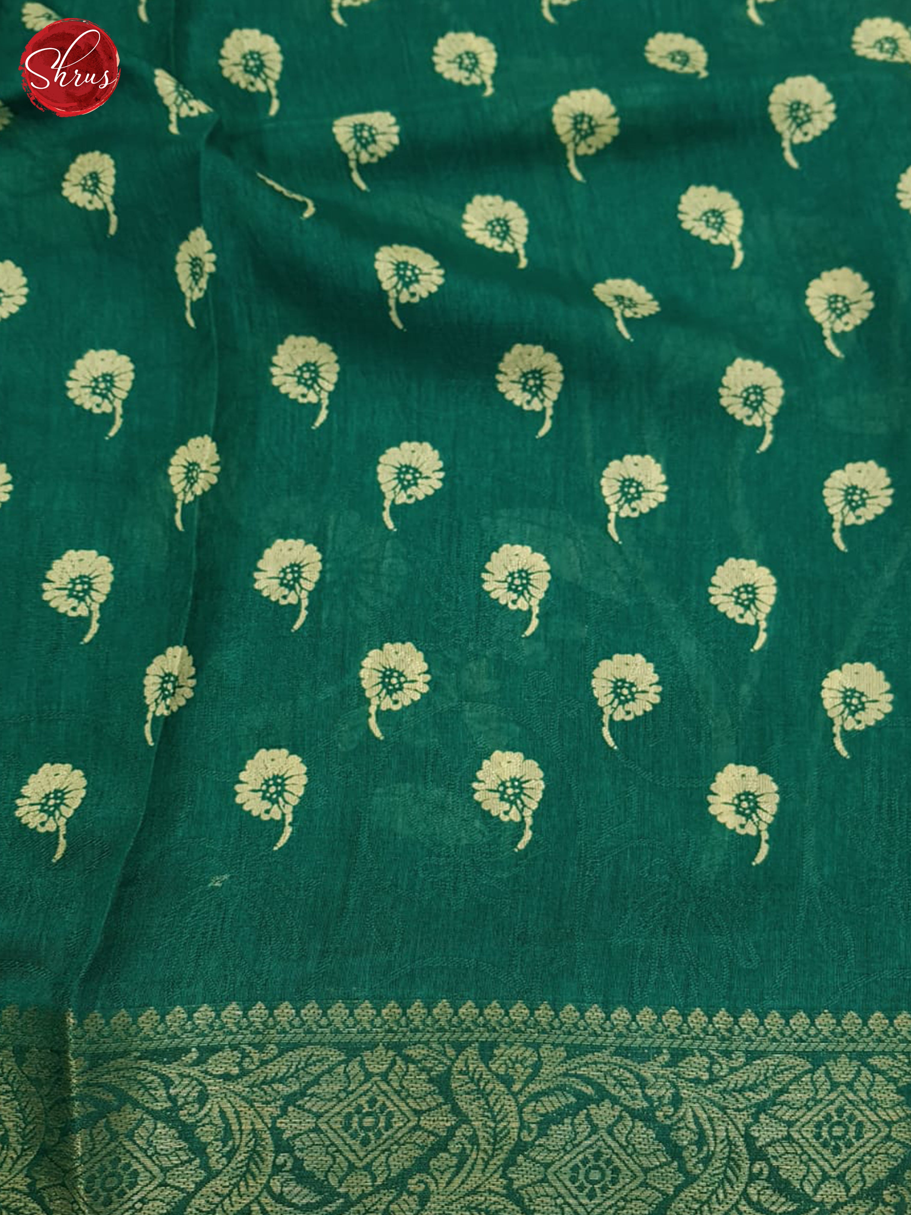 green(Single tone)- Semi Crepe Saree - Shop on ShrusEternity.com