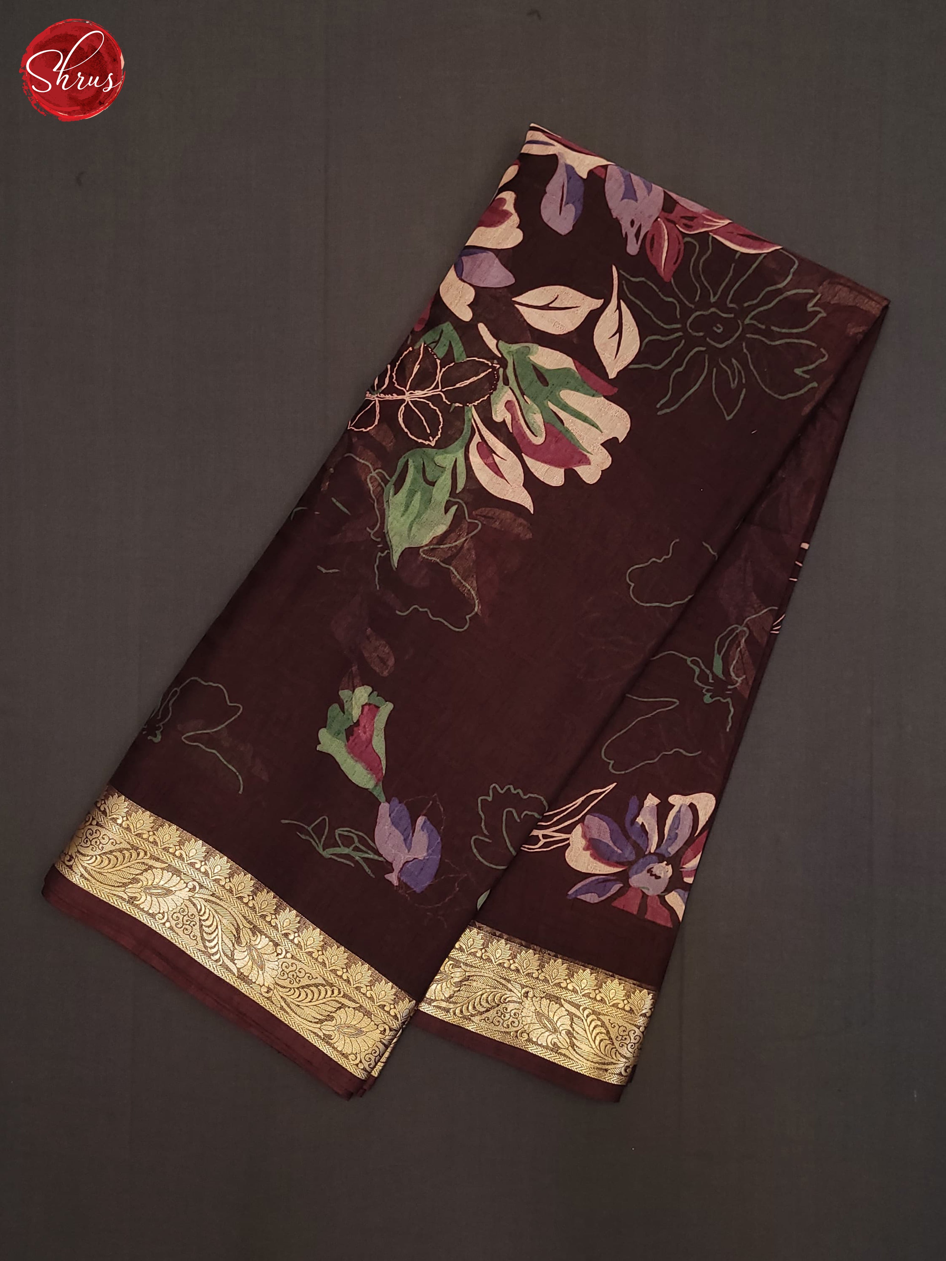 Brown(Single Tone) - Semi Crepe Saree - Shop on ShrusEternity.com