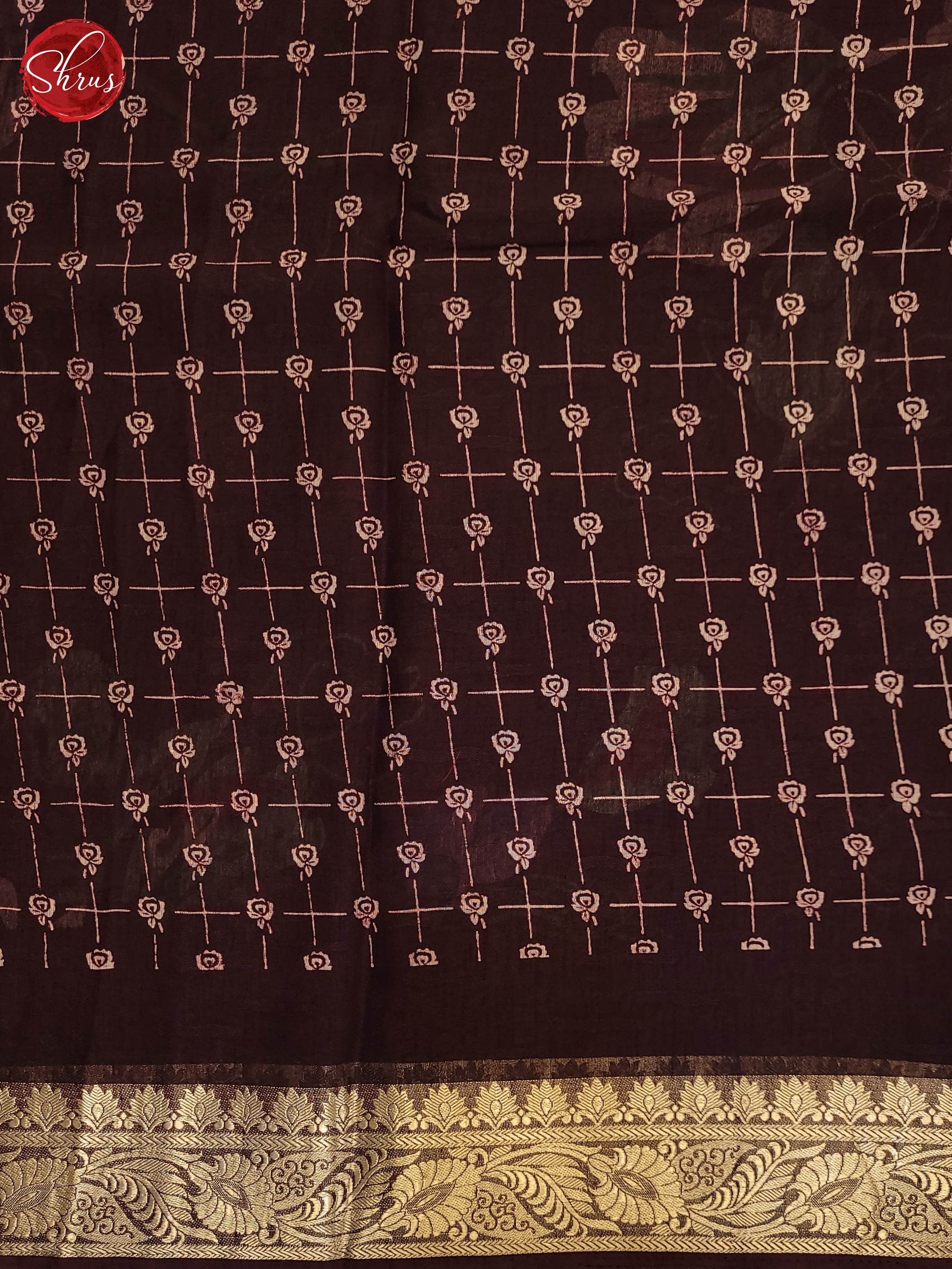 Brown(Single Tone) - Semi Crepe Saree - Shop on ShrusEternity.com