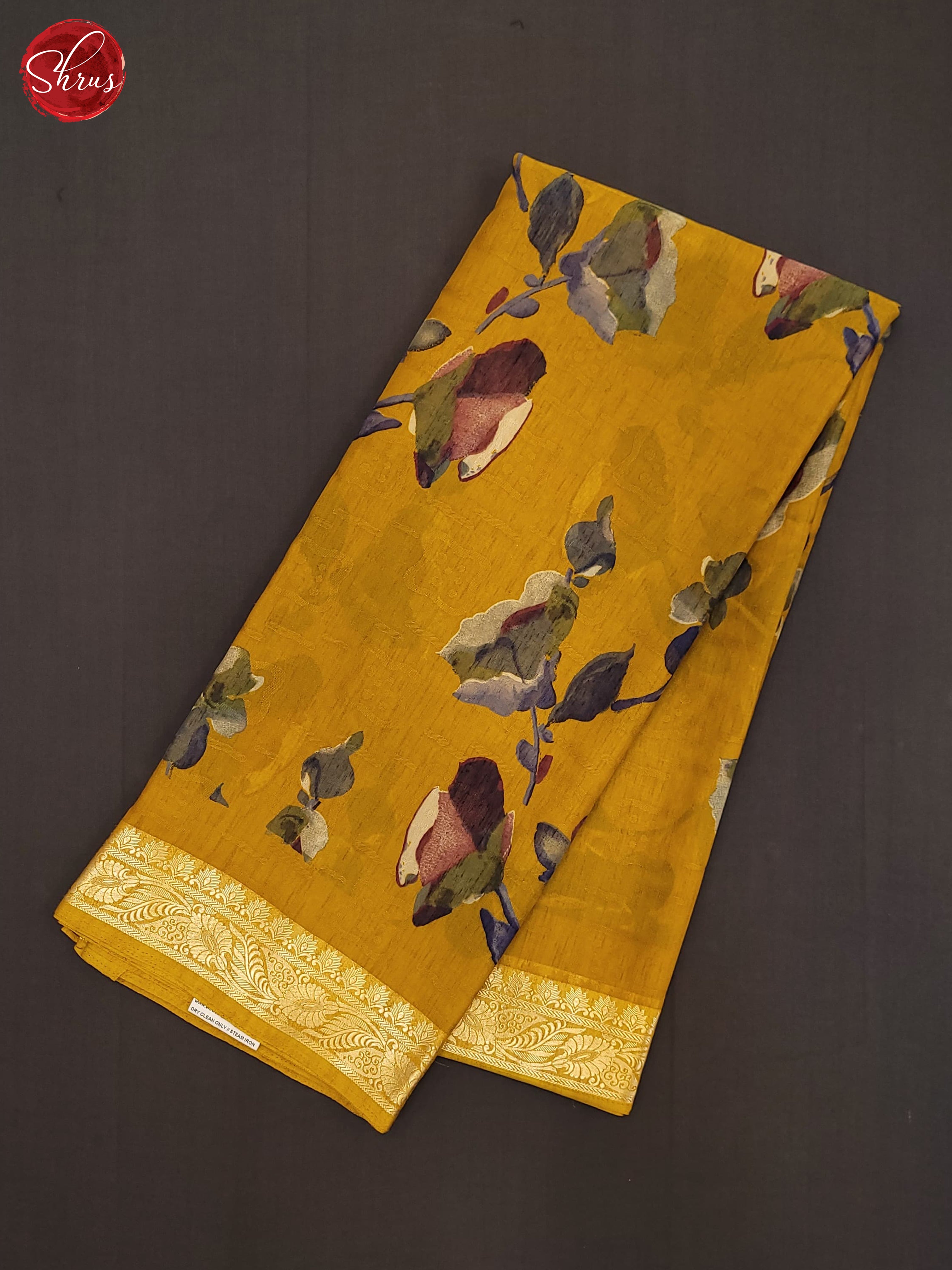 Mustard(Single Tone) - Semi Crepe Saree - Shop on ShrusEternity.com