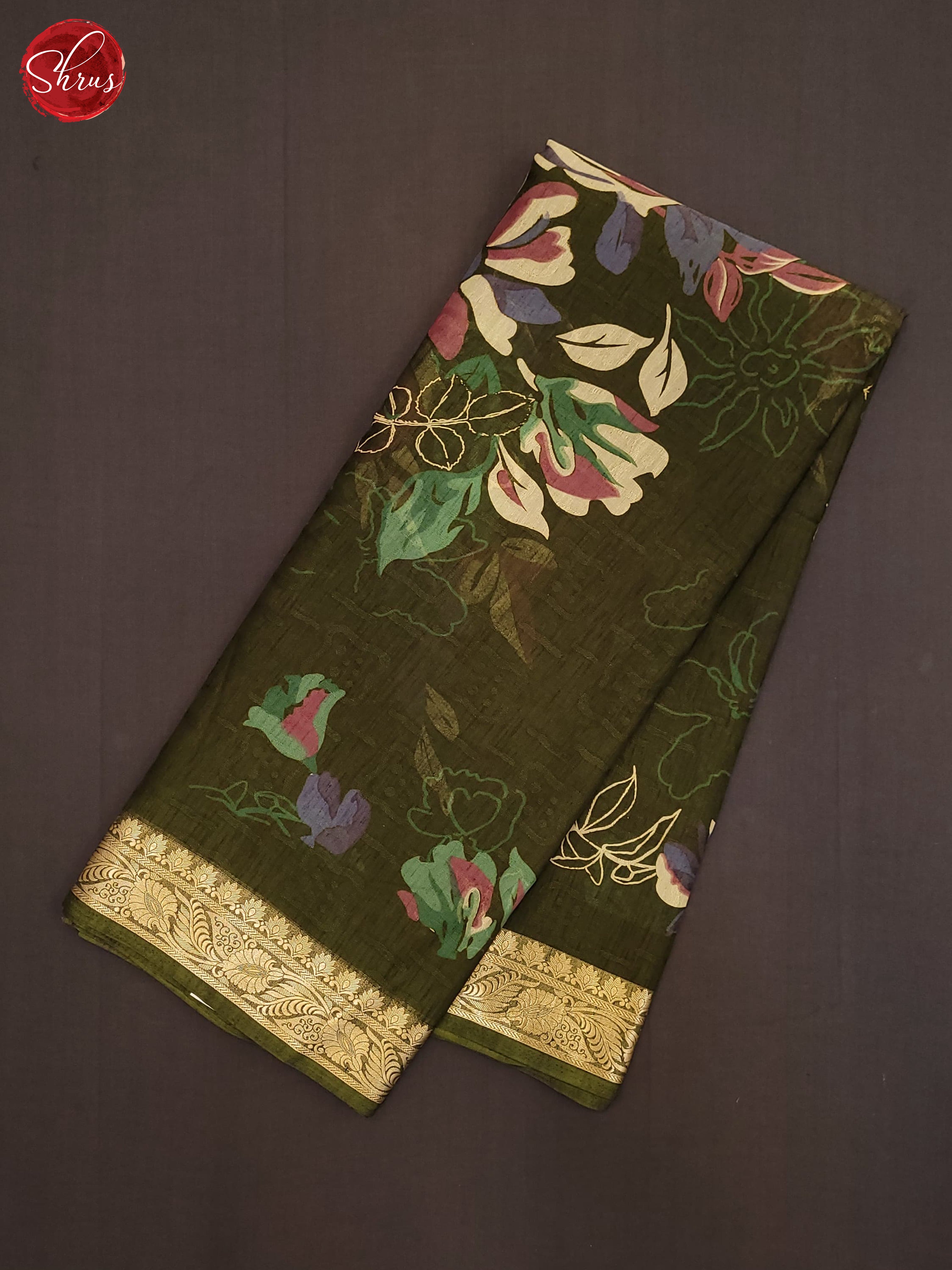 Green(Single Tone) - Semi Crepe Saree - Shop on ShrusEternity.com