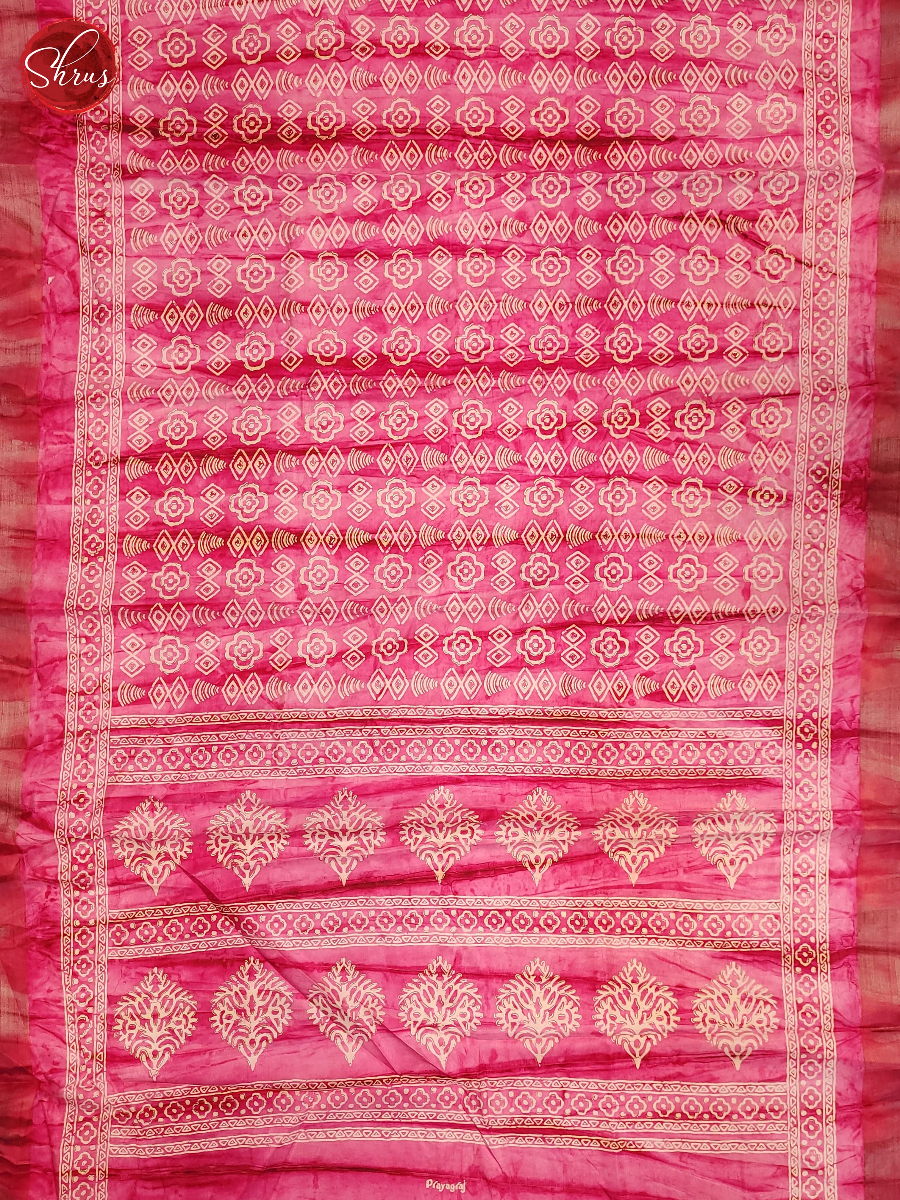 Pink (Single Tone)- Semi Crepe Saree - Shop on ShrusEternity.com