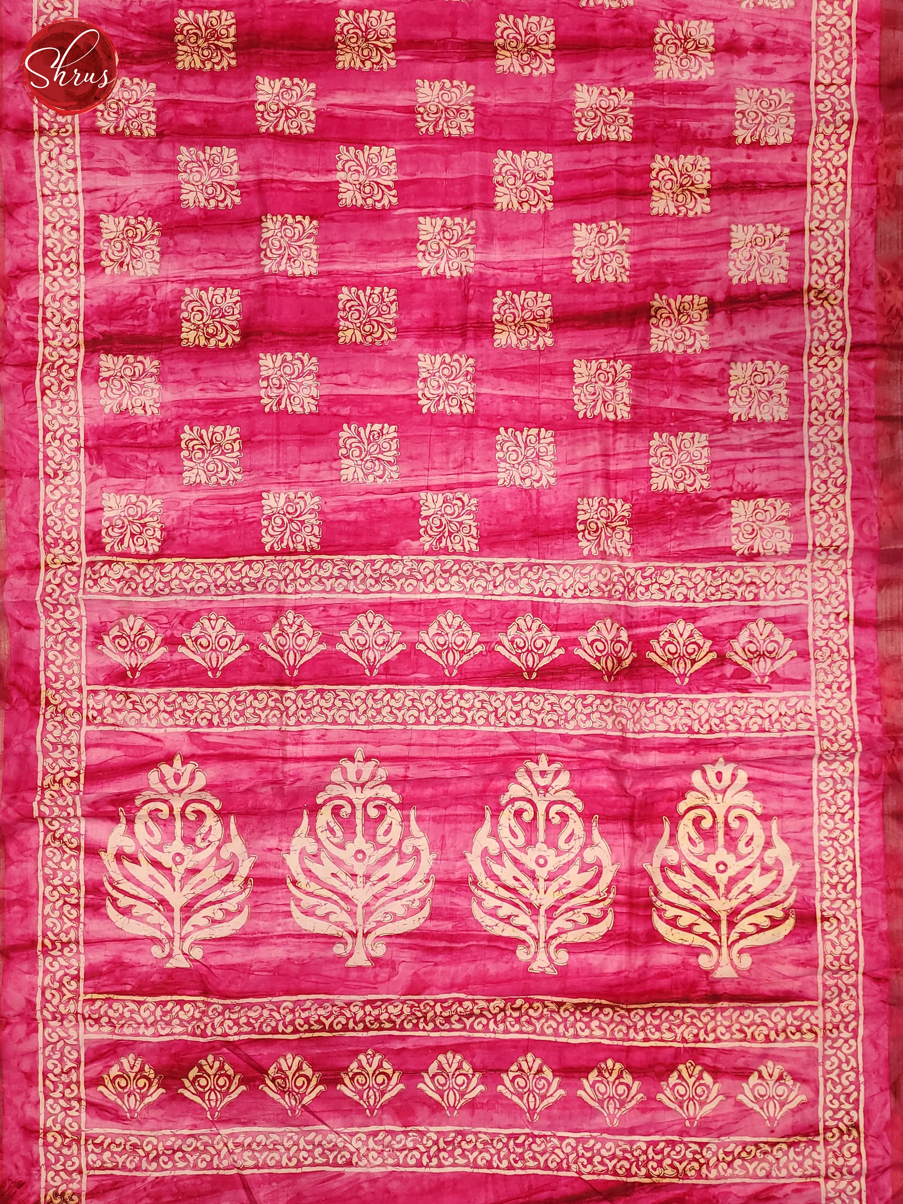 Pink(Single Tone)  - Semi Crepe Saree - Shop on ShrusEternity.com