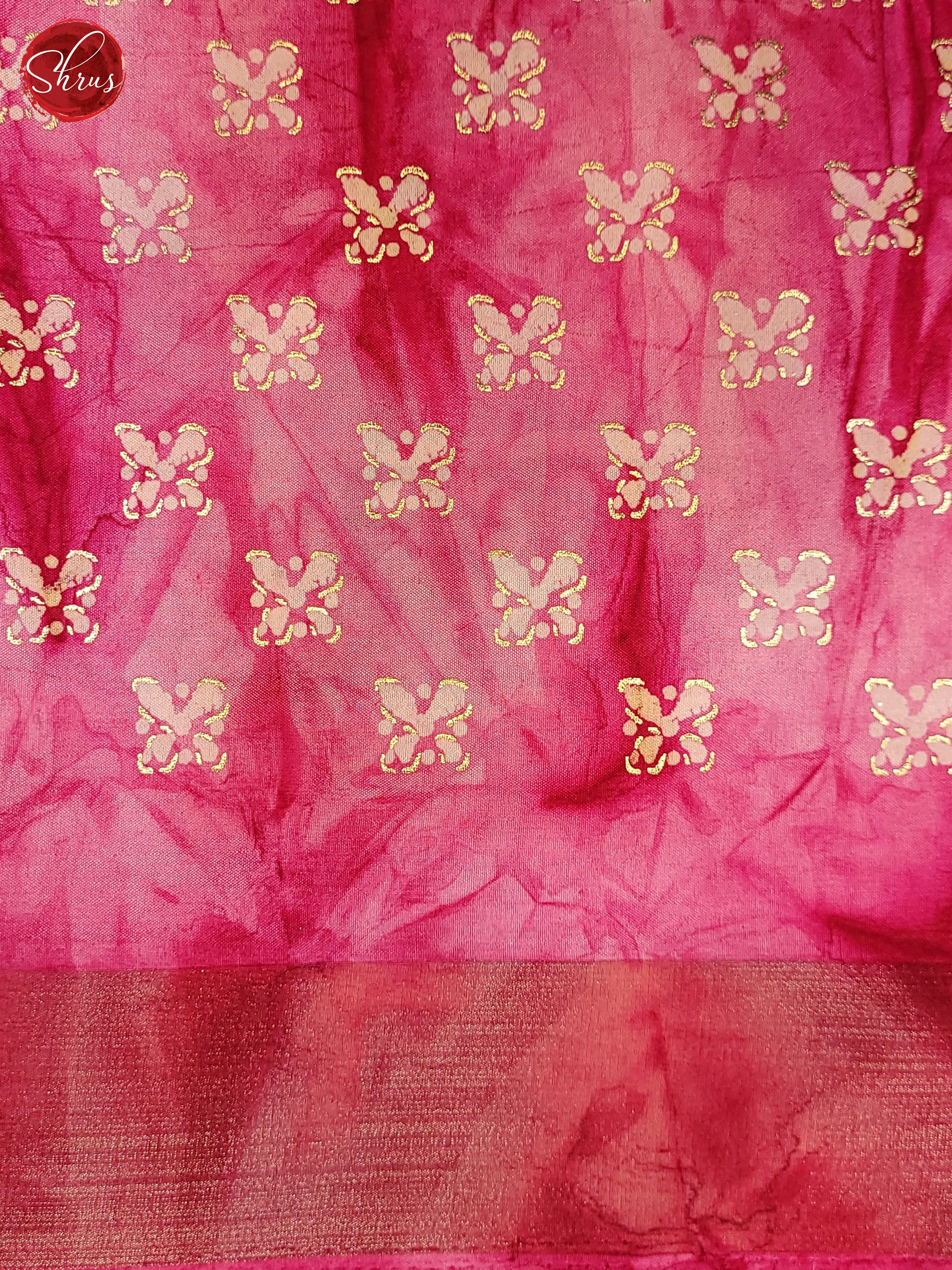 Pink(Single Tone)  - Semi Crepe Saree - Shop on ShrusEternity.com