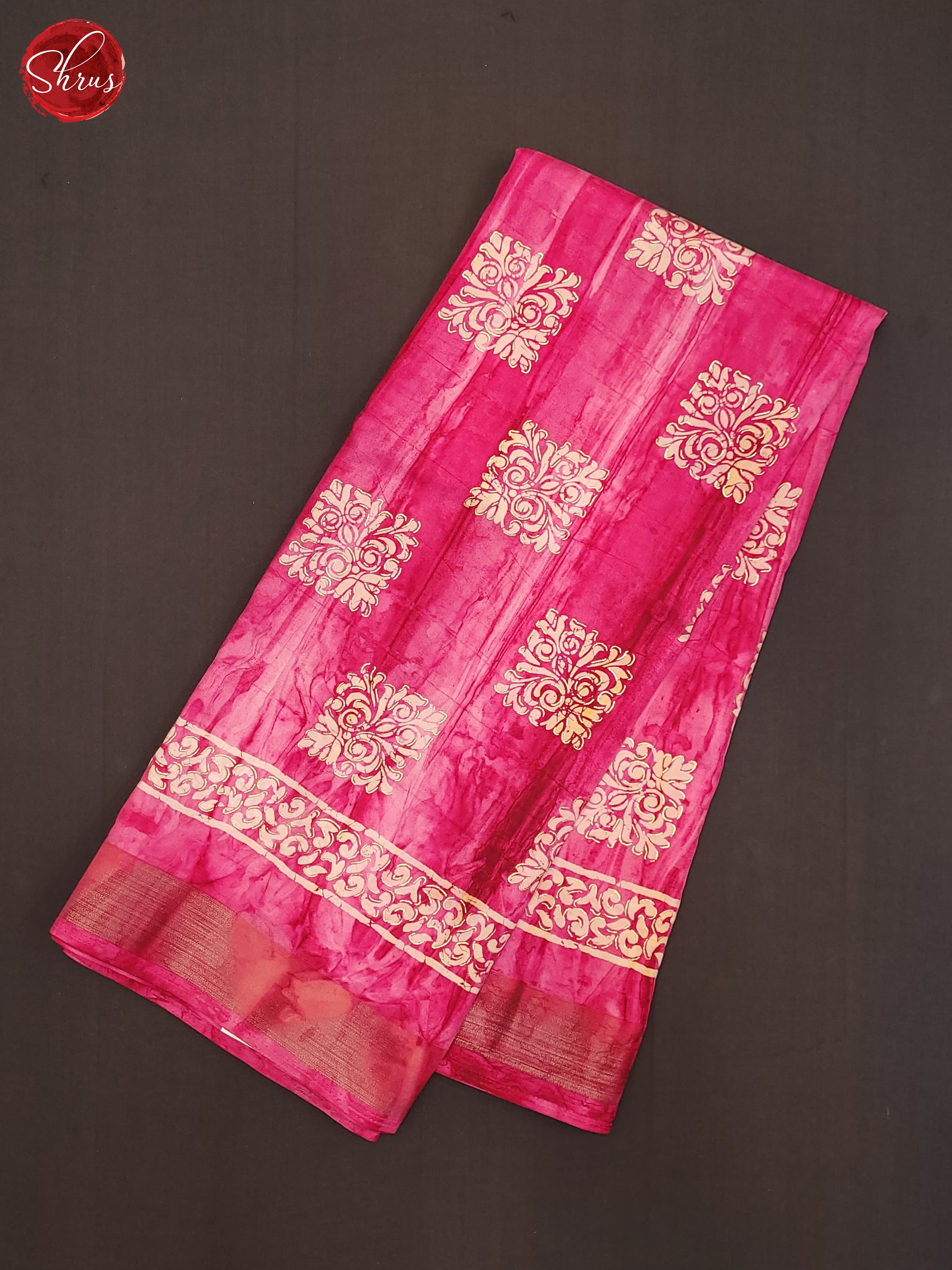 Pink(Single Tone)  - Semi Crepe Saree - Shop on ShrusEternity.com