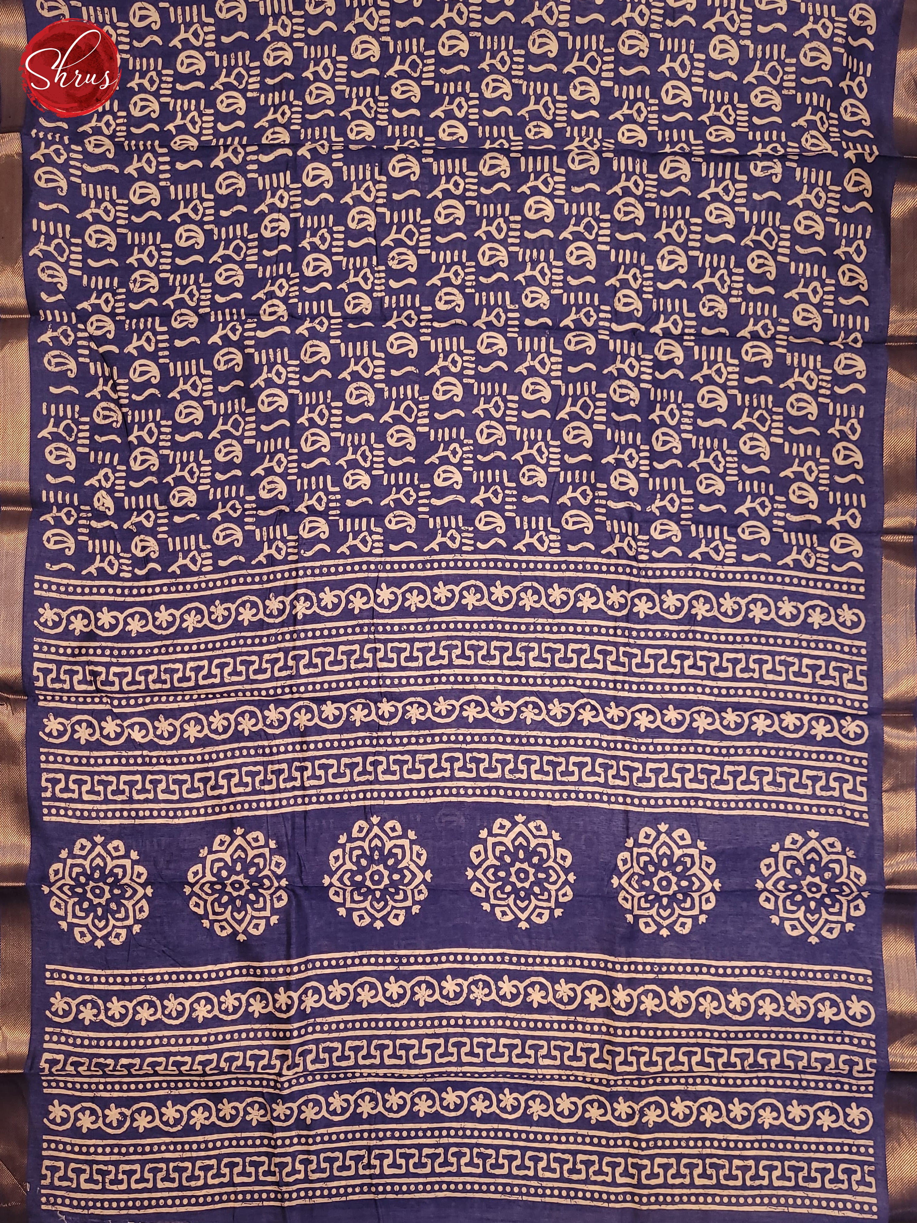 Blue(SIngle Tone) -Matka Cotton  Saree - Shop on ShrusEternity.com