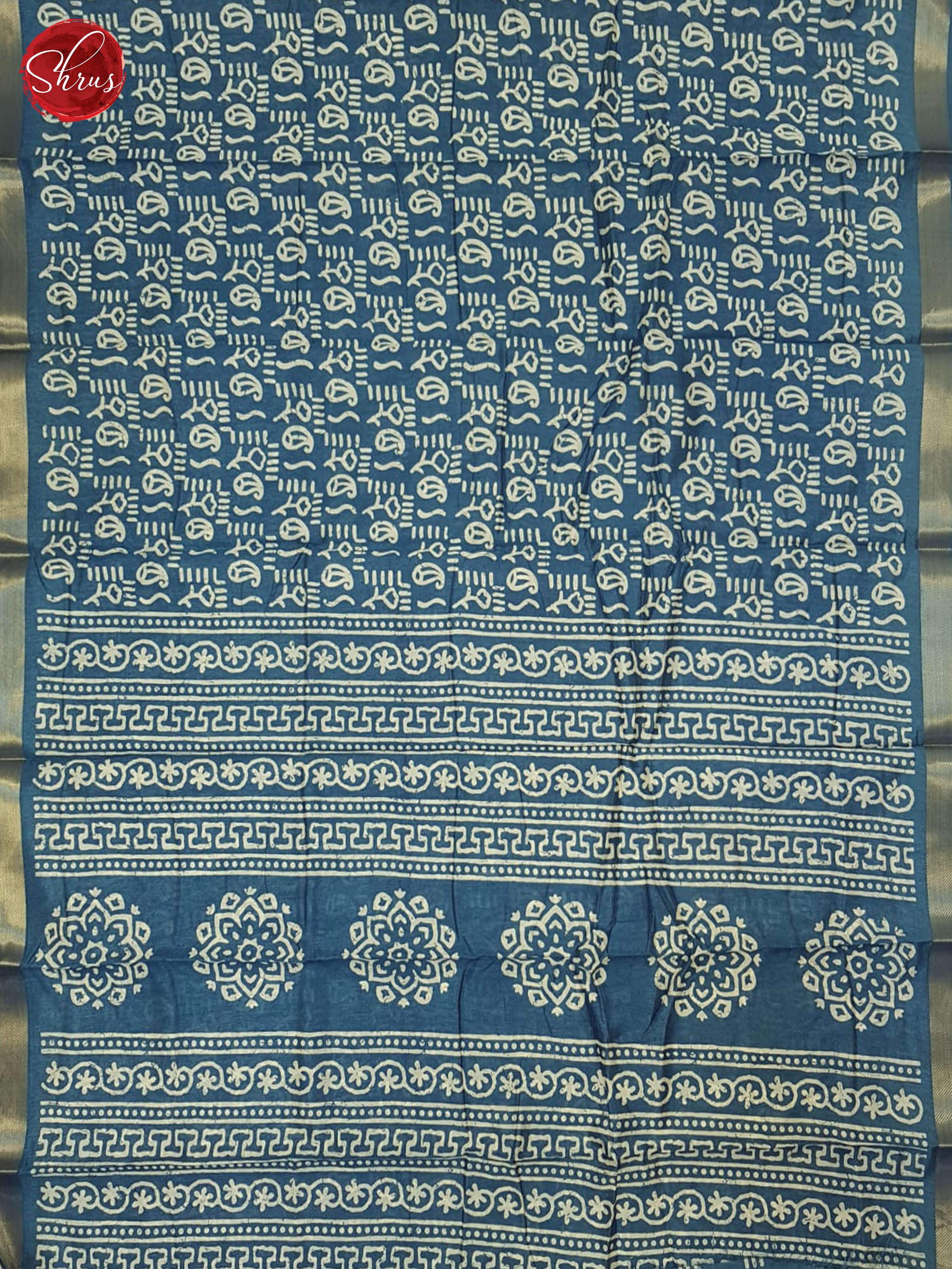 Blue(Single Tone)- Semi Matka Cotton Saree - Shop on ShrusEternity.com