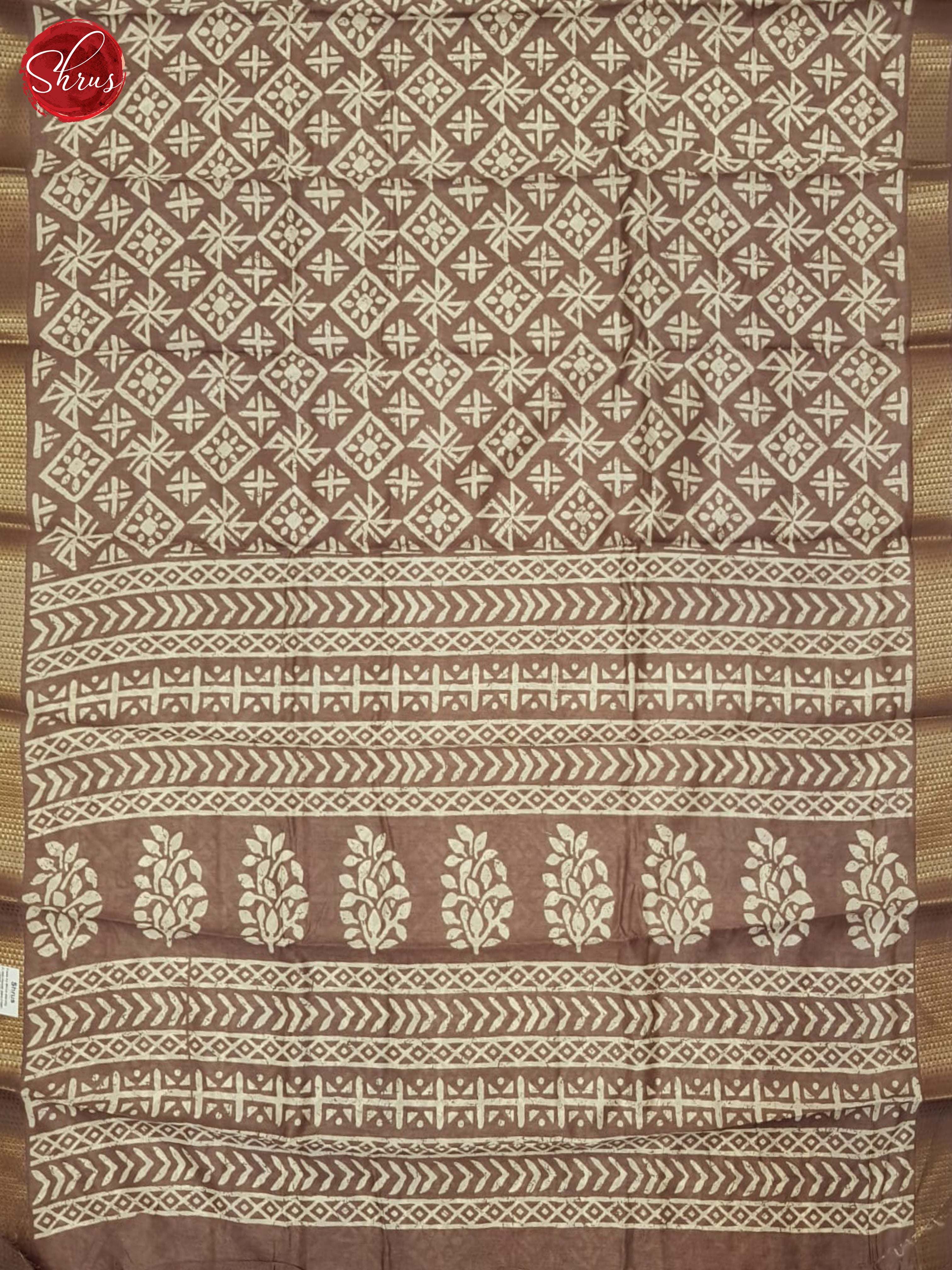 Brown(Single tone)- Matka Cotton Saree - Shop on ShrusEternity.com