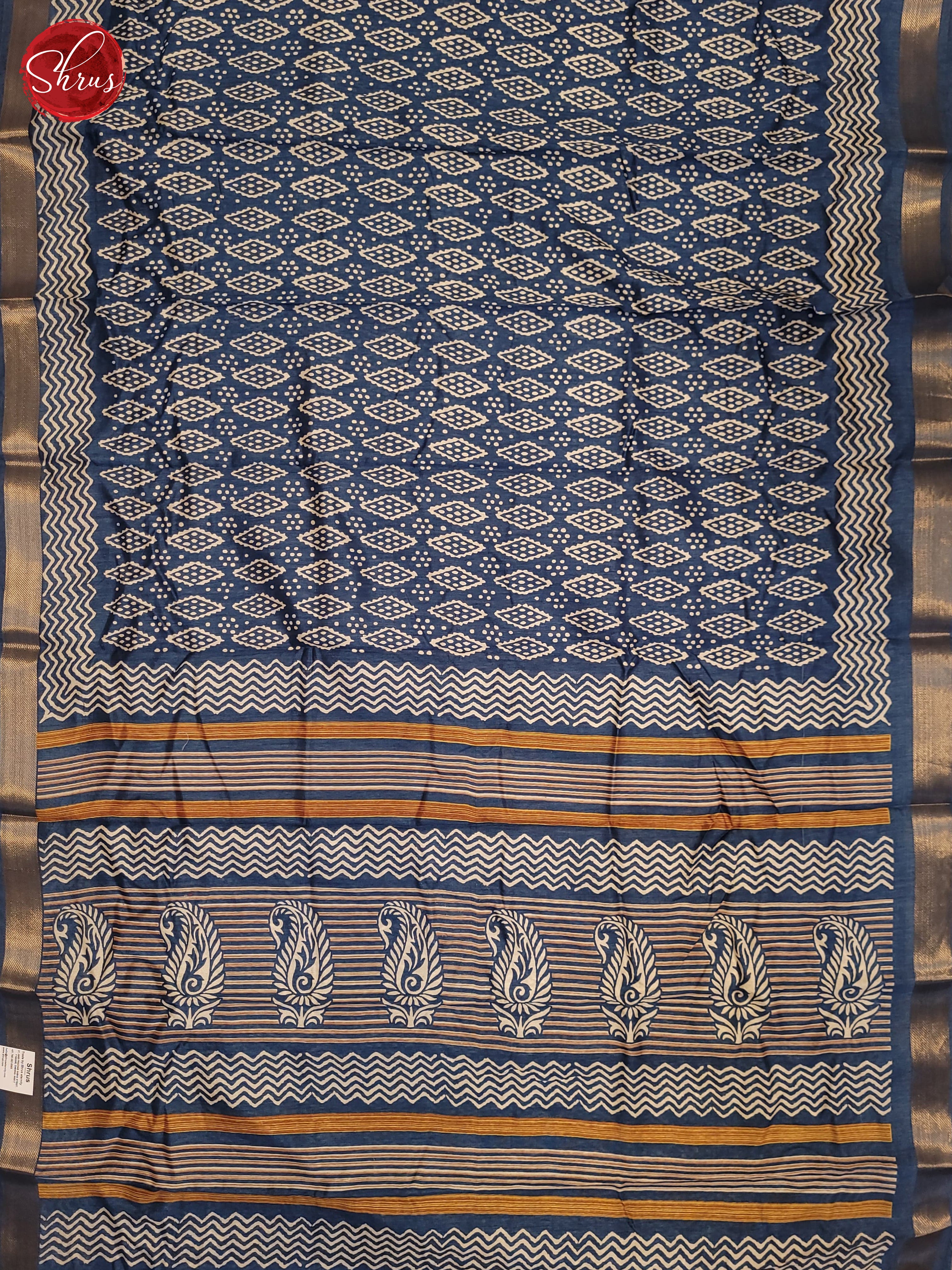 Blue (Single Tone)-Semi Matka Cotton Saree - Shop on ShrusEternity.com