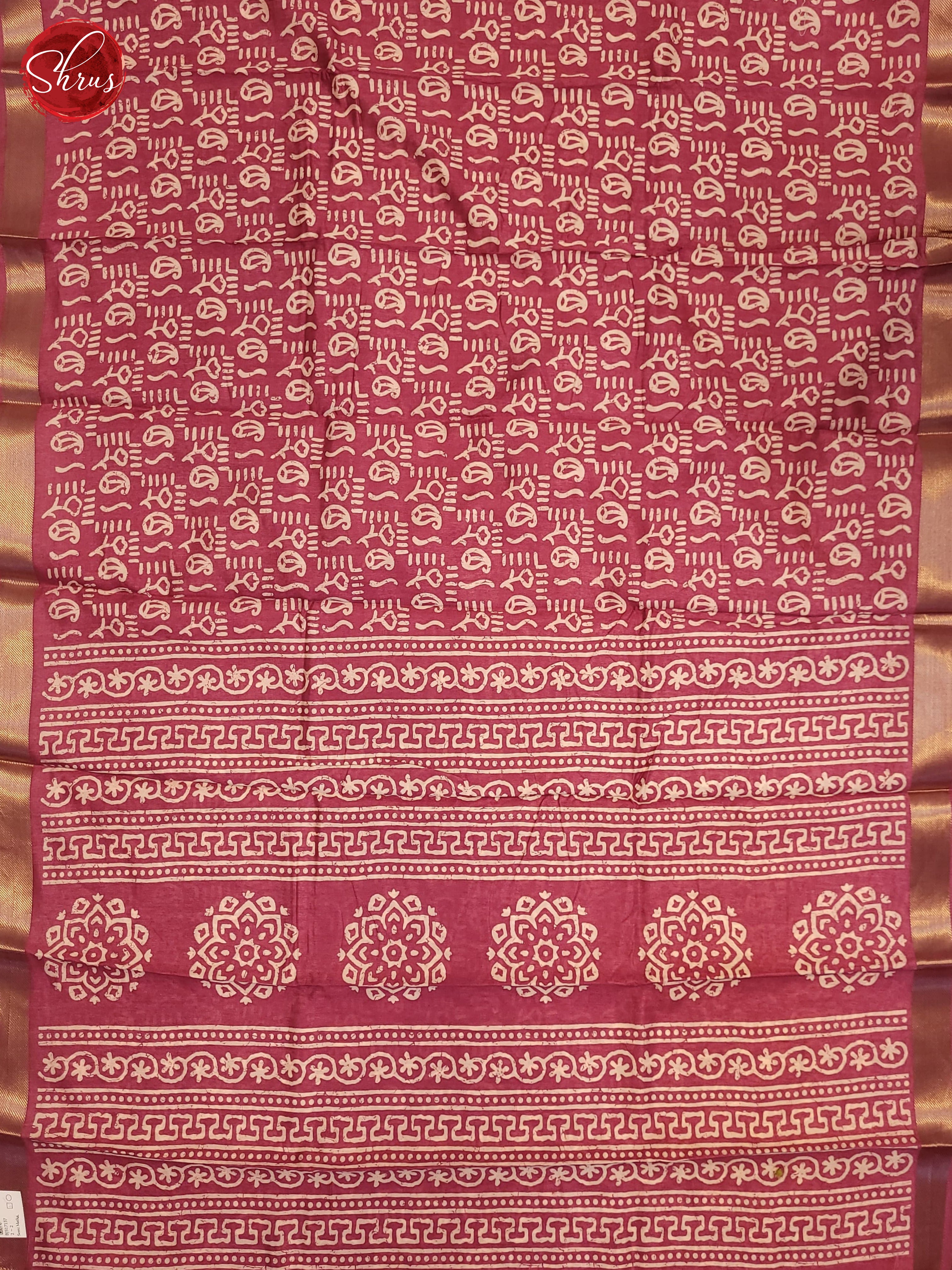 Pink(Single Tone) -Semi Matka Cotton Saree - Shop on ShrusEternity.com