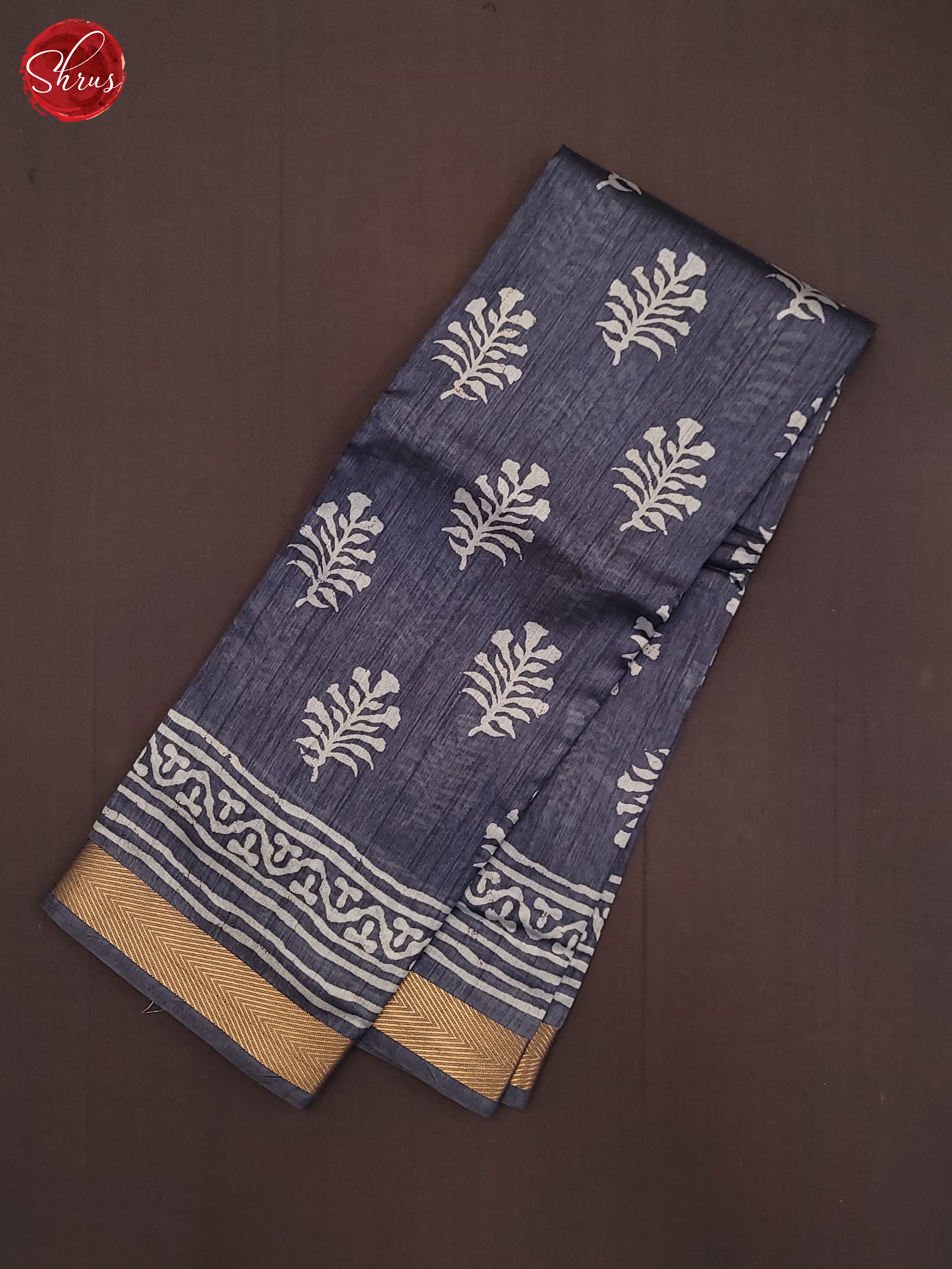 Bluish Grey(Single Tone)- Semi Matka Cotton Saree - Shop on ShrusEternity.com