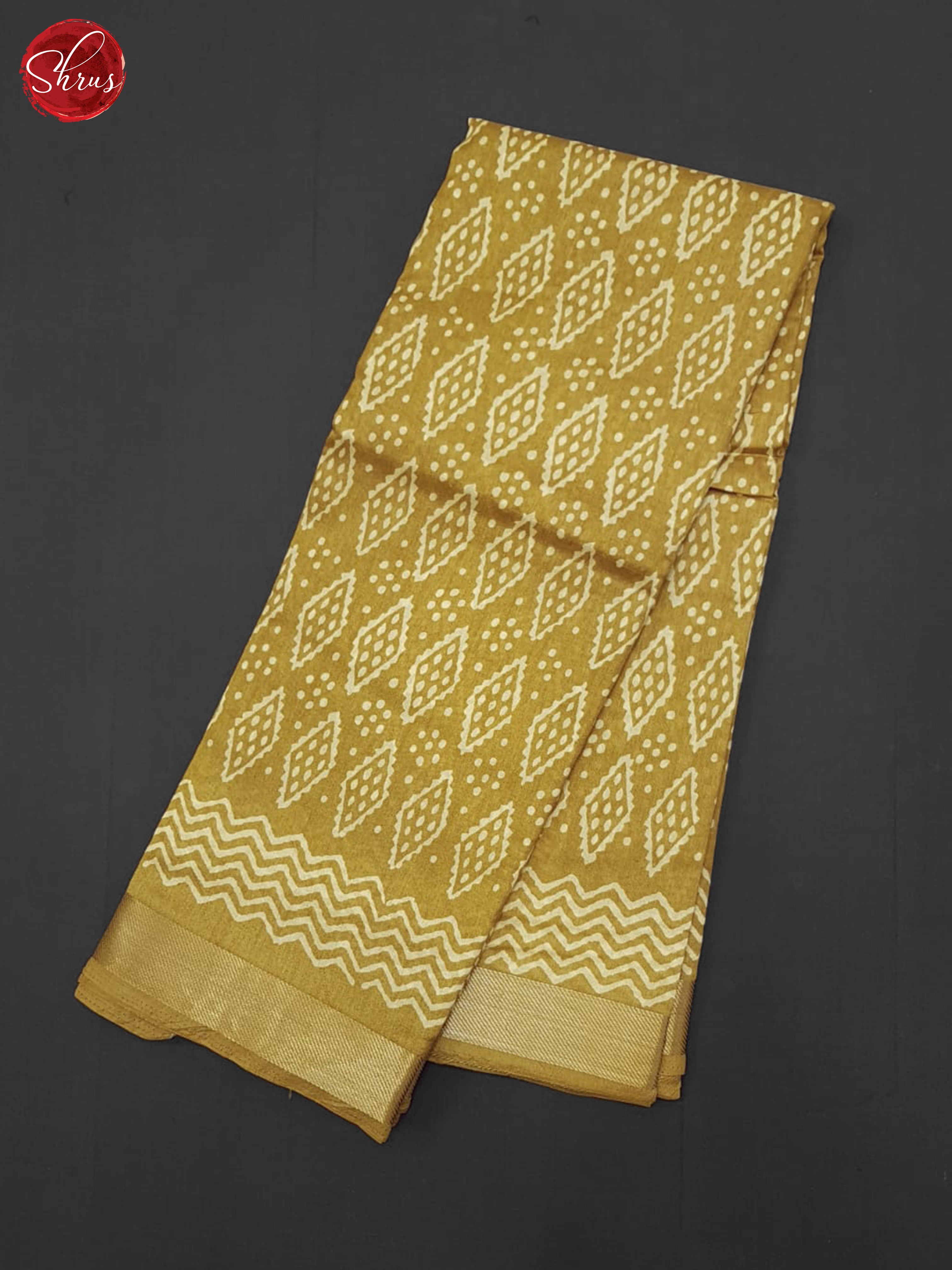 Mustard(Single Tone)  - Semi Matka Cotton Saree - Shop on ShrusEternity.com