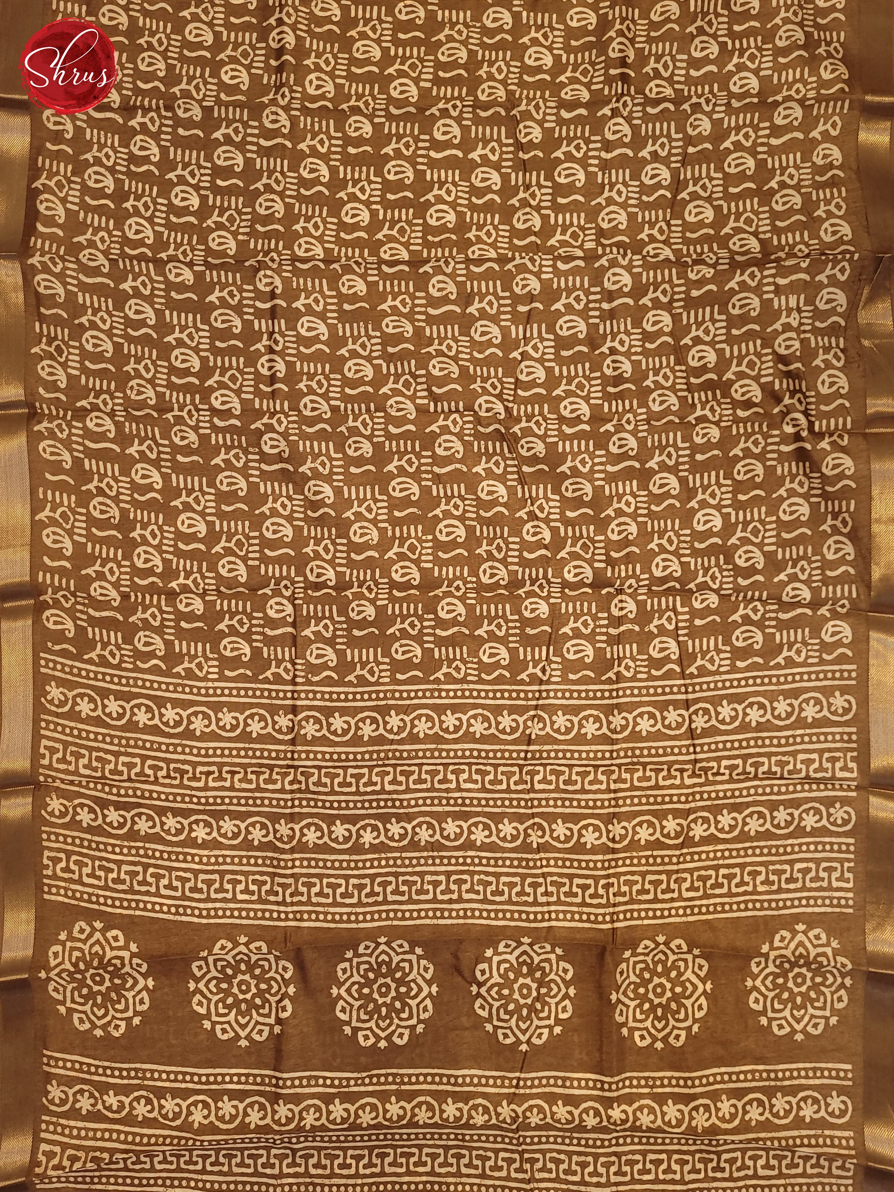 Brown(Single Tone)- Semi Matka Cotton Saree - Shop on ShrusEternity.com