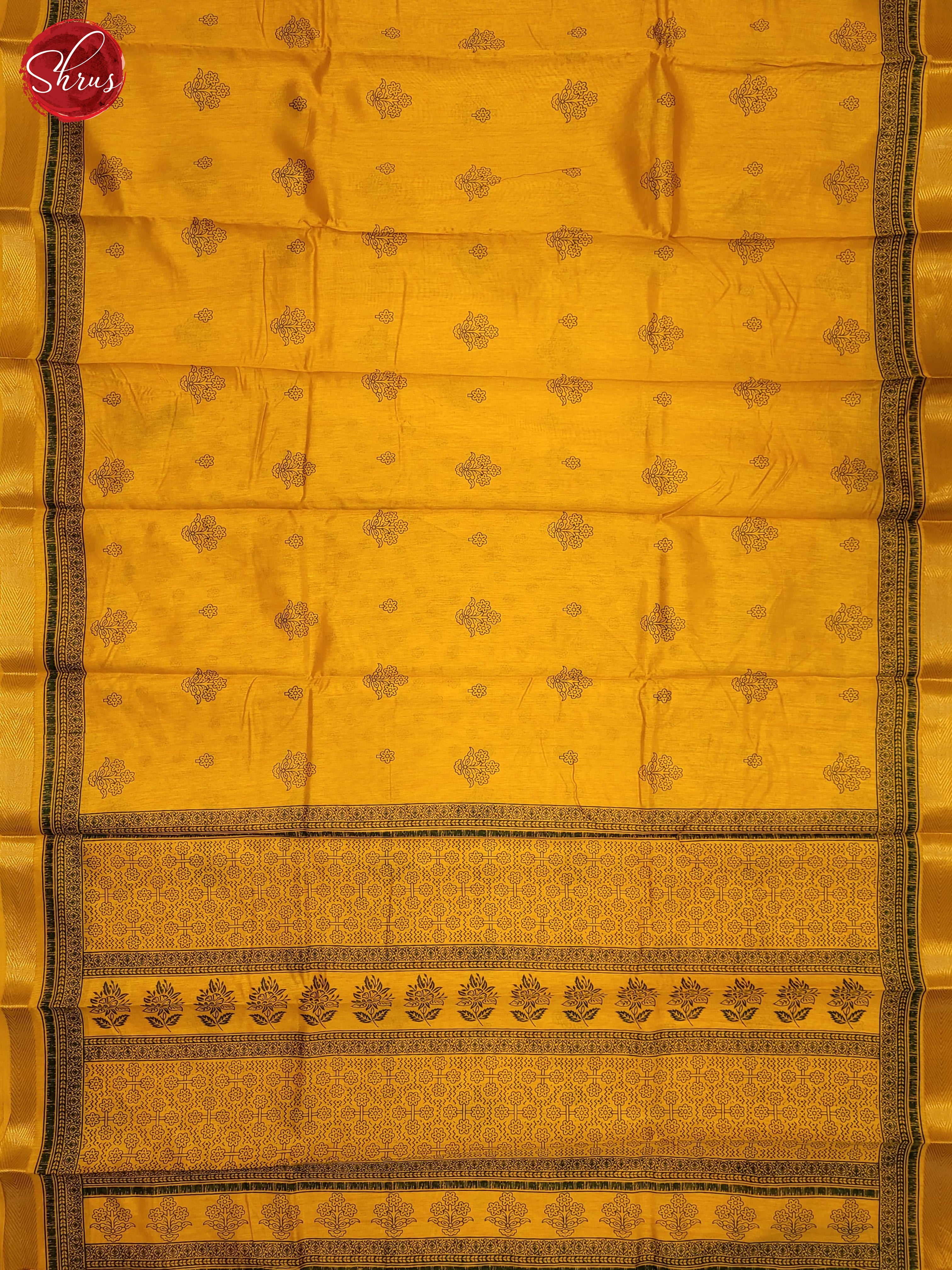 Yellow(Single Tone)  - Semi Matka Cotton Saree - Shop on ShrusEternity.com