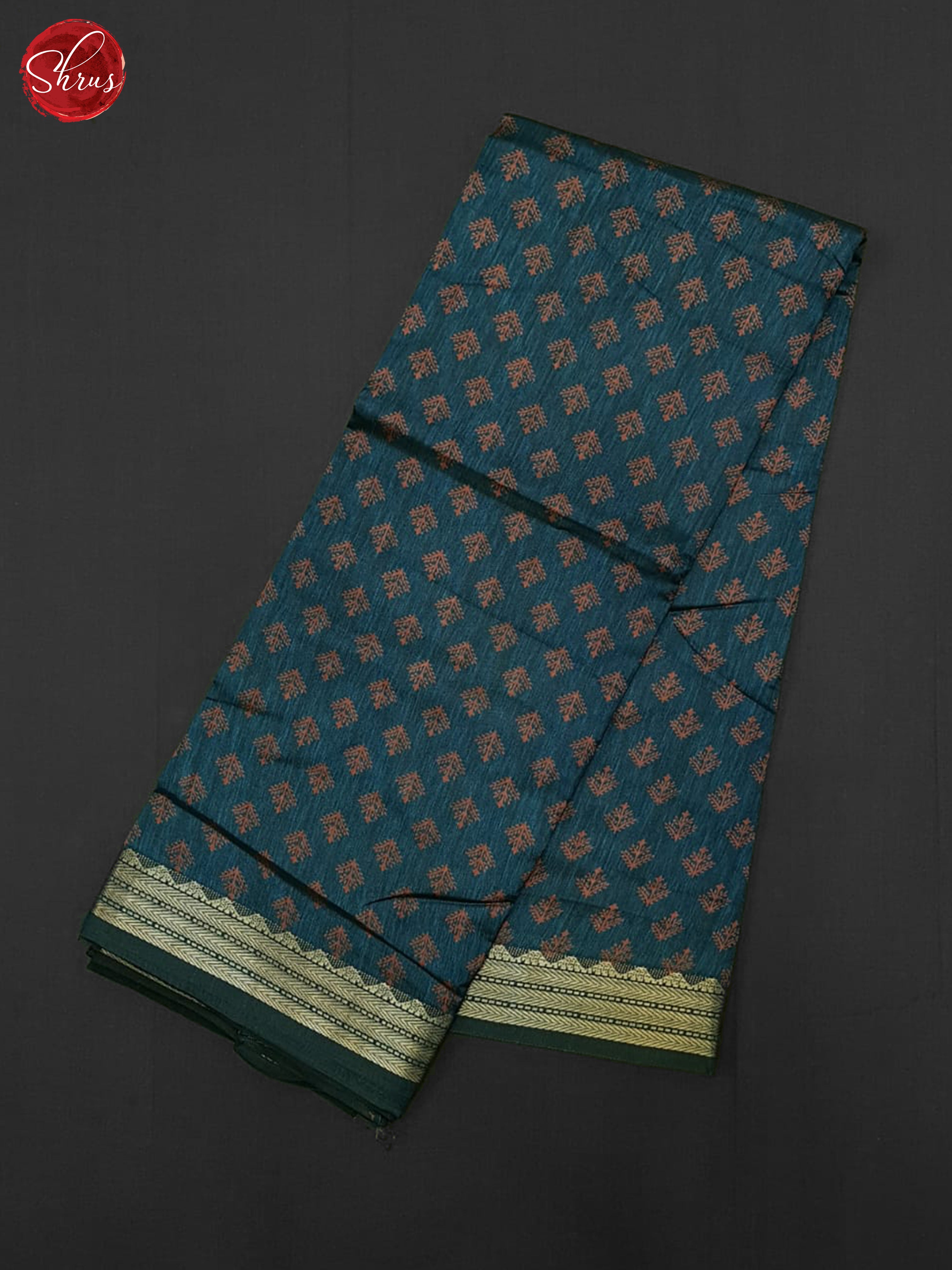 Peacock Blue(Single Tone)-Semi  Matka Cotton Saree - Shop on ShrusEternity.com