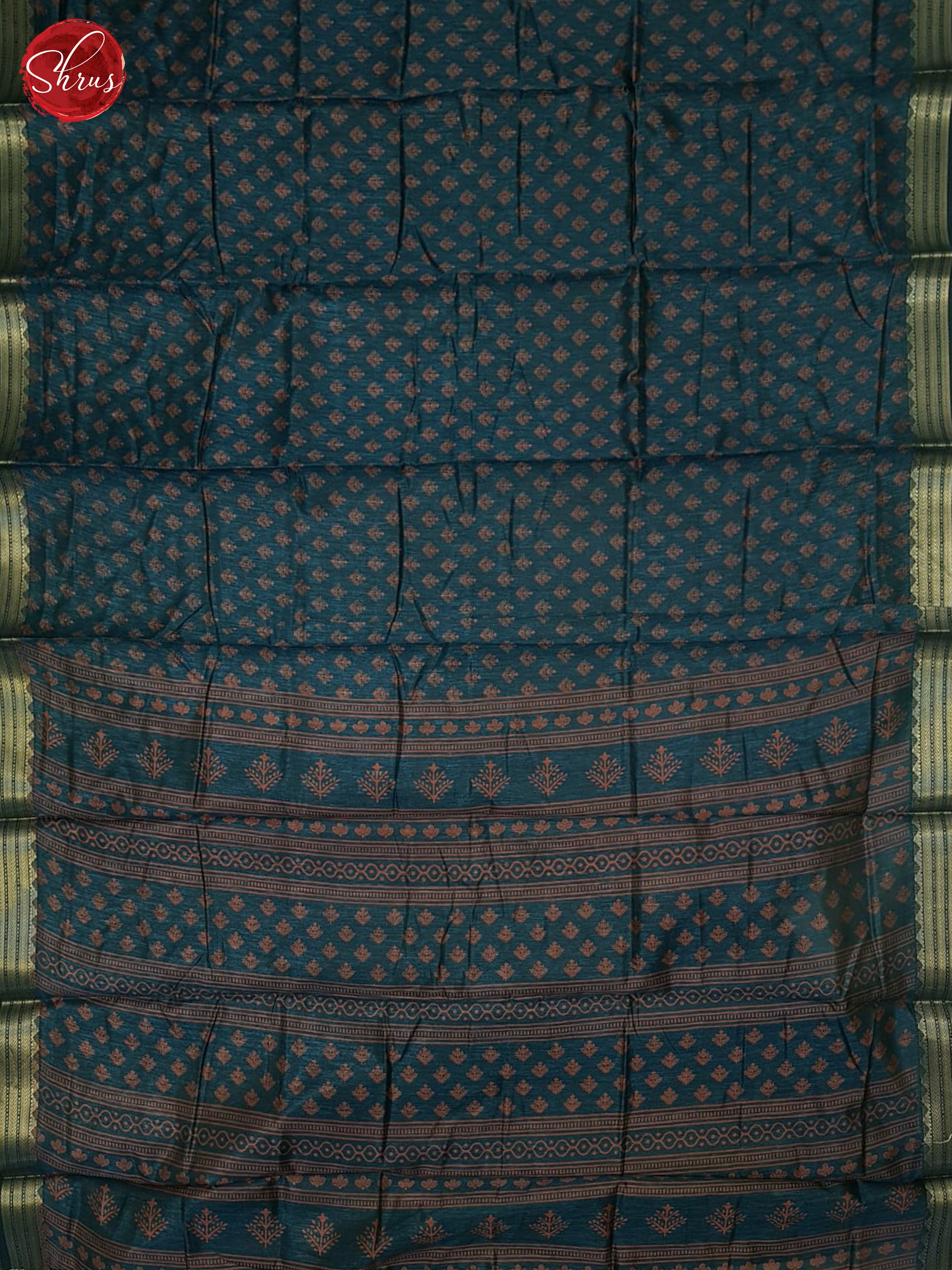 Peacock Blue(Single Tone)-Semi  Matka Cotton Saree - Shop on ShrusEternity.com