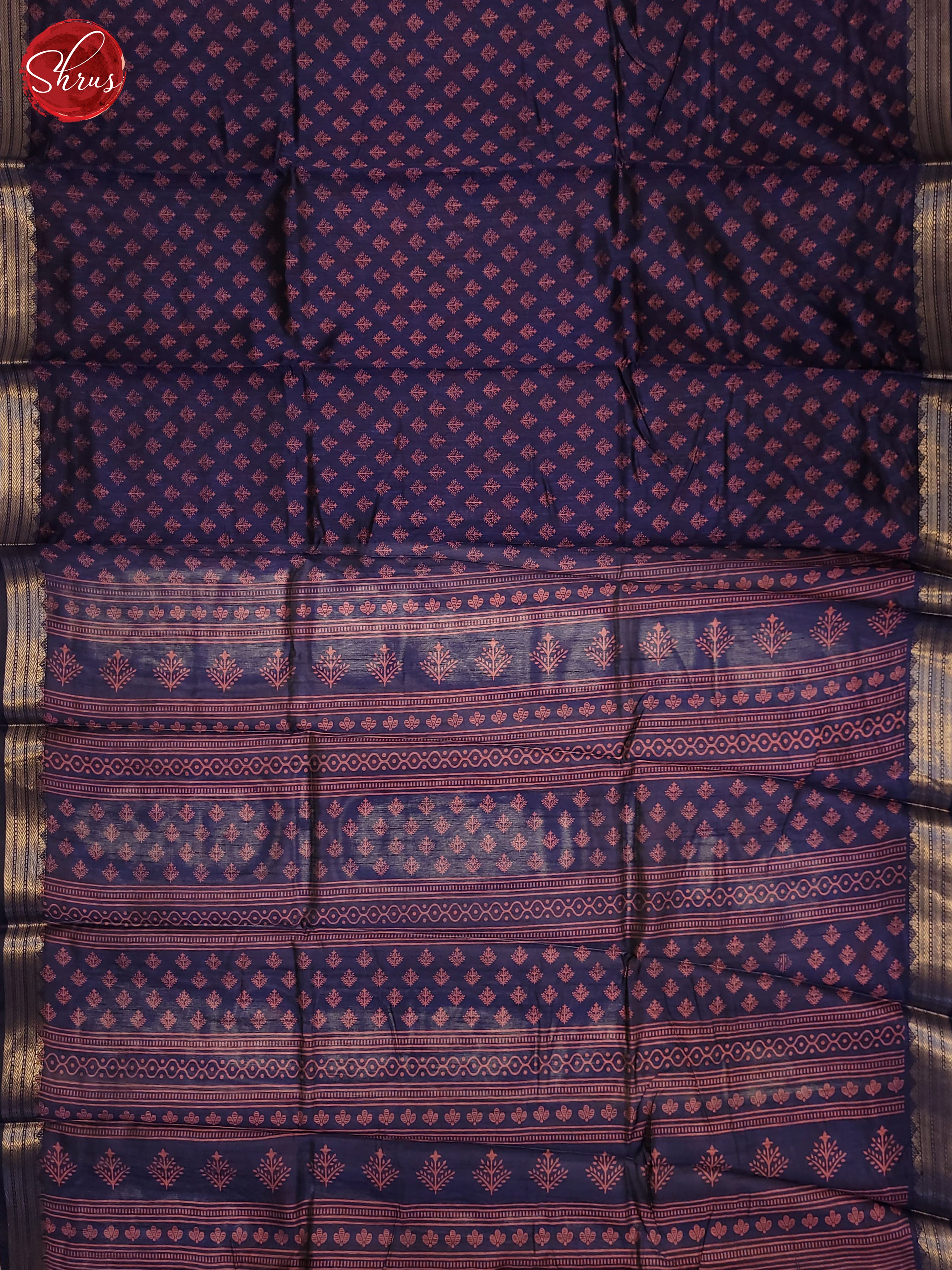 Blue & Pink -Semi  Matka Cotton Saree - Shop on ShrusEternity.com