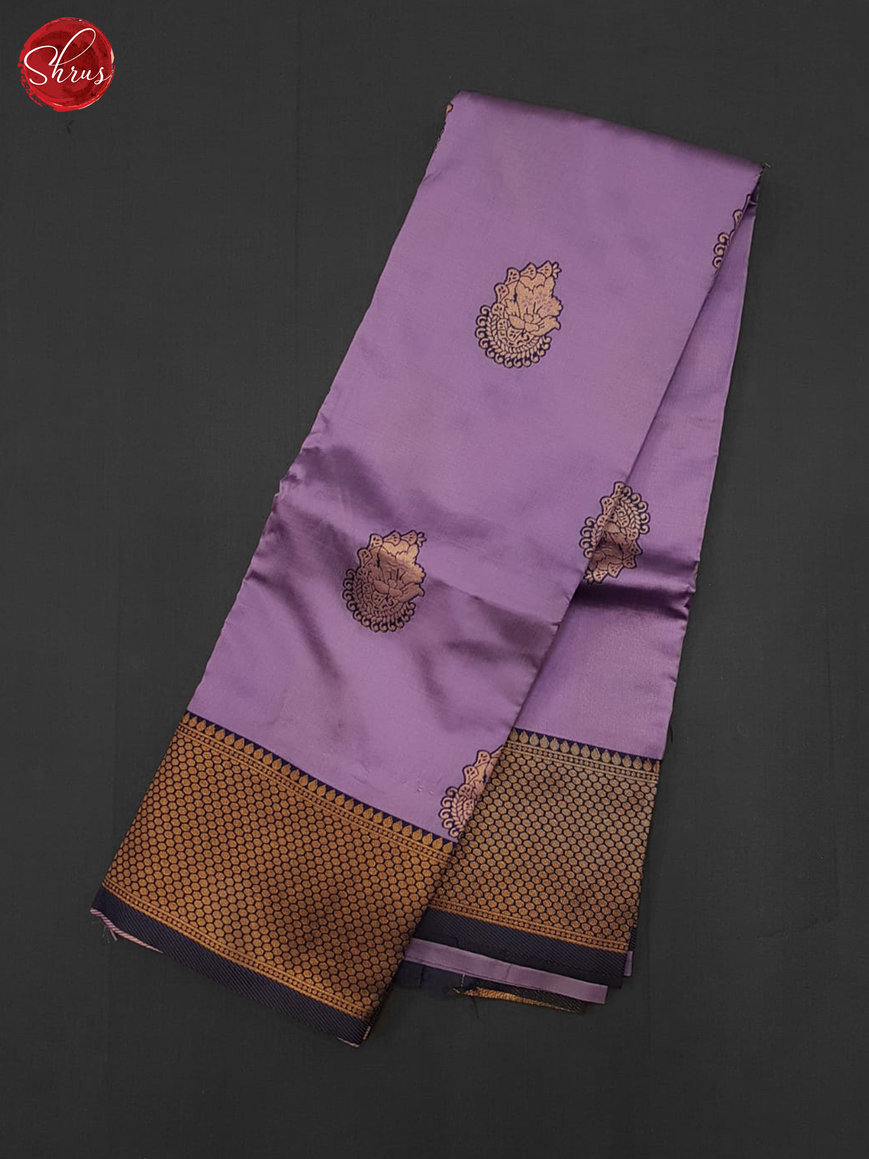 Mild Lavender And Blue- Semi Soft Silk Saree - Shop on ShrusEternity.com