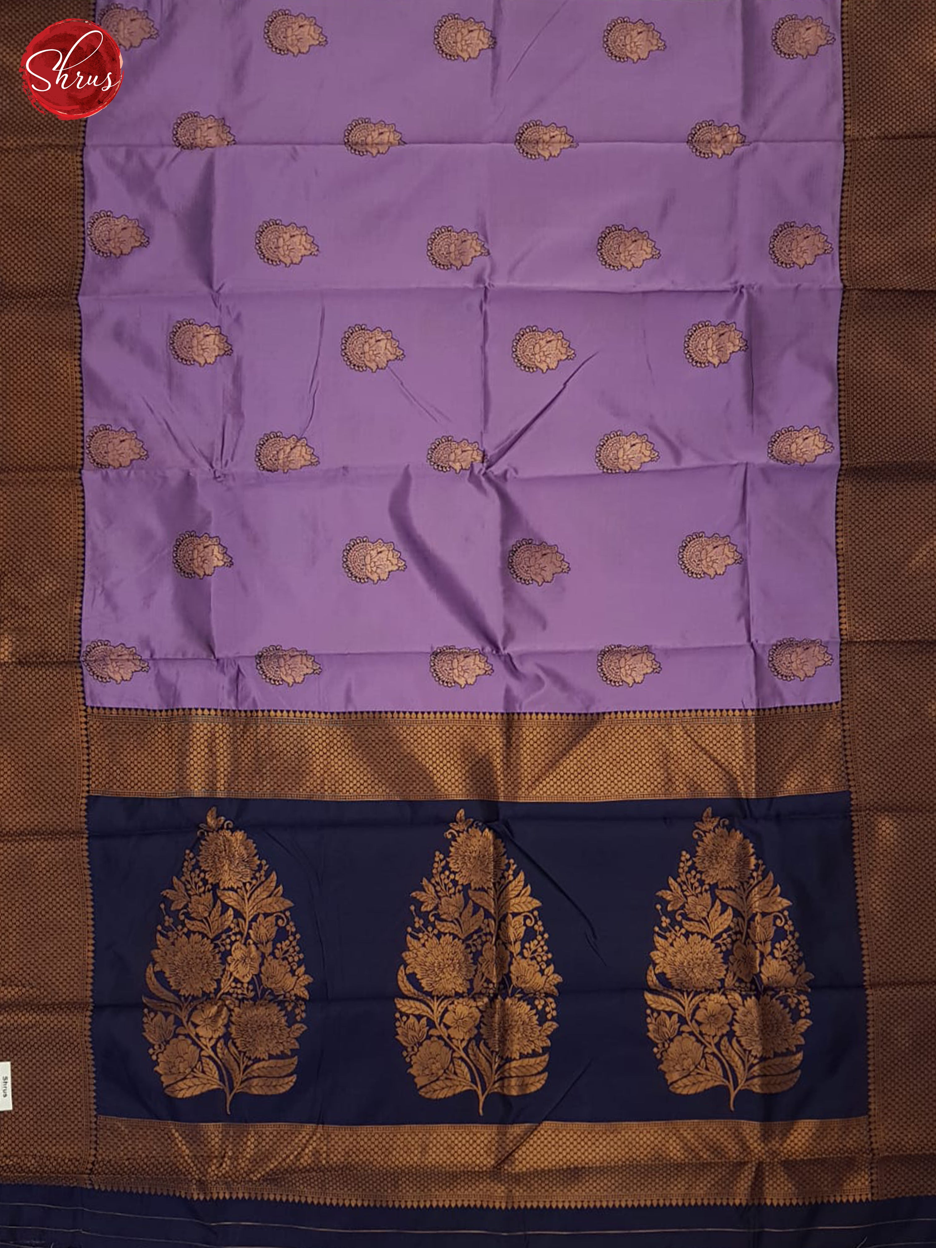 Mild Lavender And Blue- Semi Soft Silk Saree - Shop on ShrusEternity.com