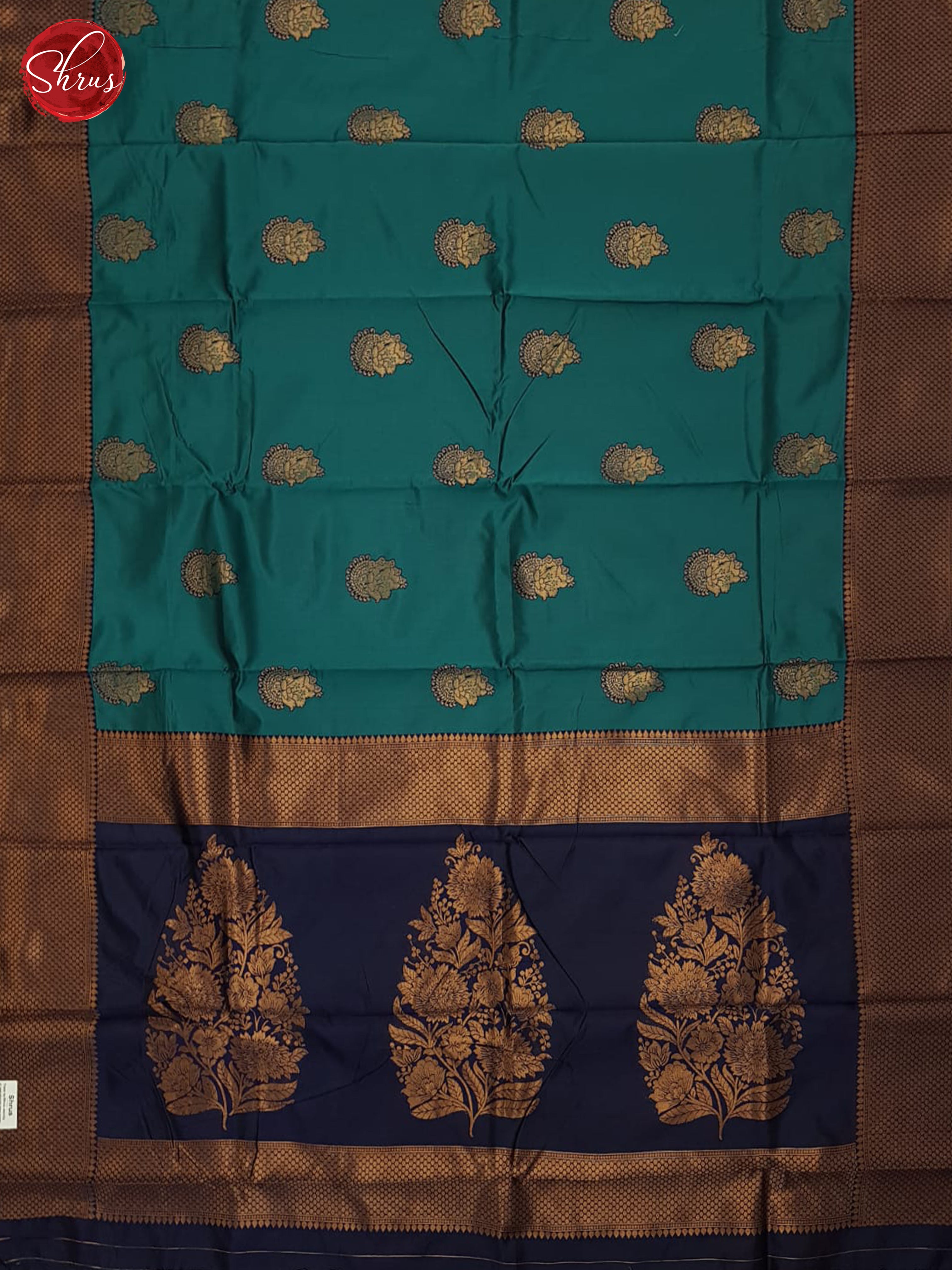 Peacock Blue And Blue- Semi soft silk Saree - Shop on ShrusEternity.com