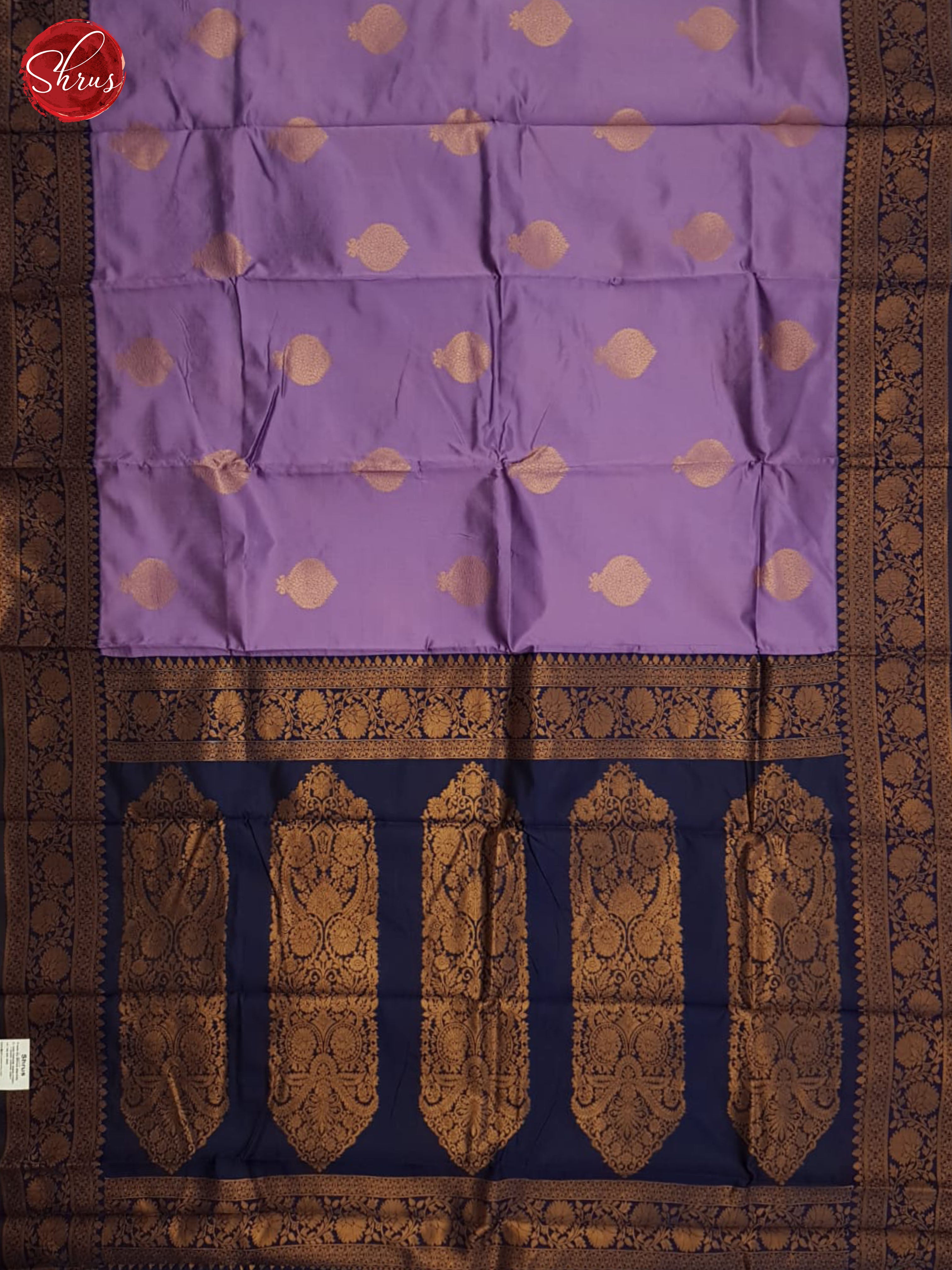 Lavender And Blue- Semi Soft silk saree - Shop on ShrusEternity.com