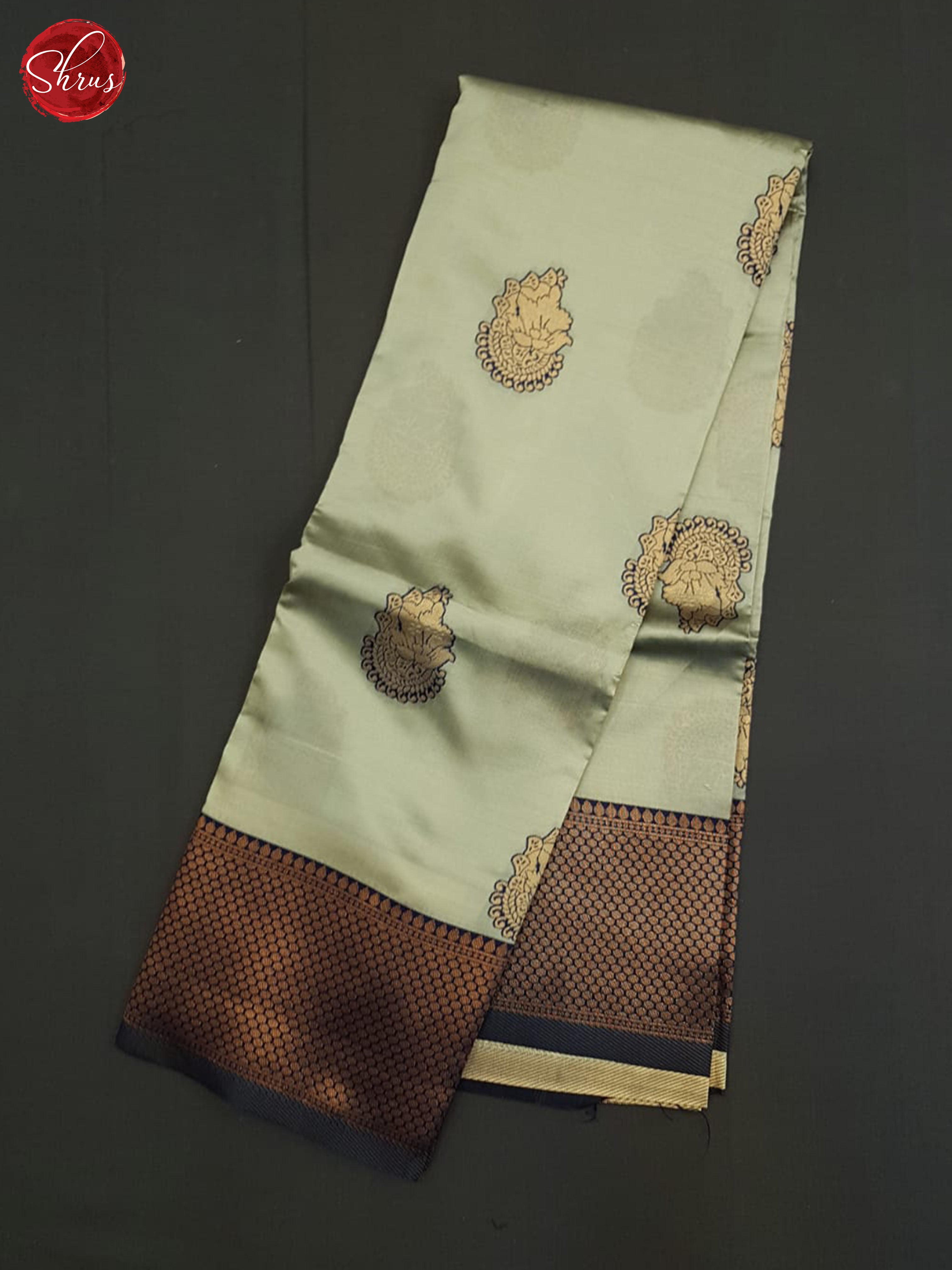 Grey And Blue- Semi Soft Silk saree - Shop on ShrusEternity.com