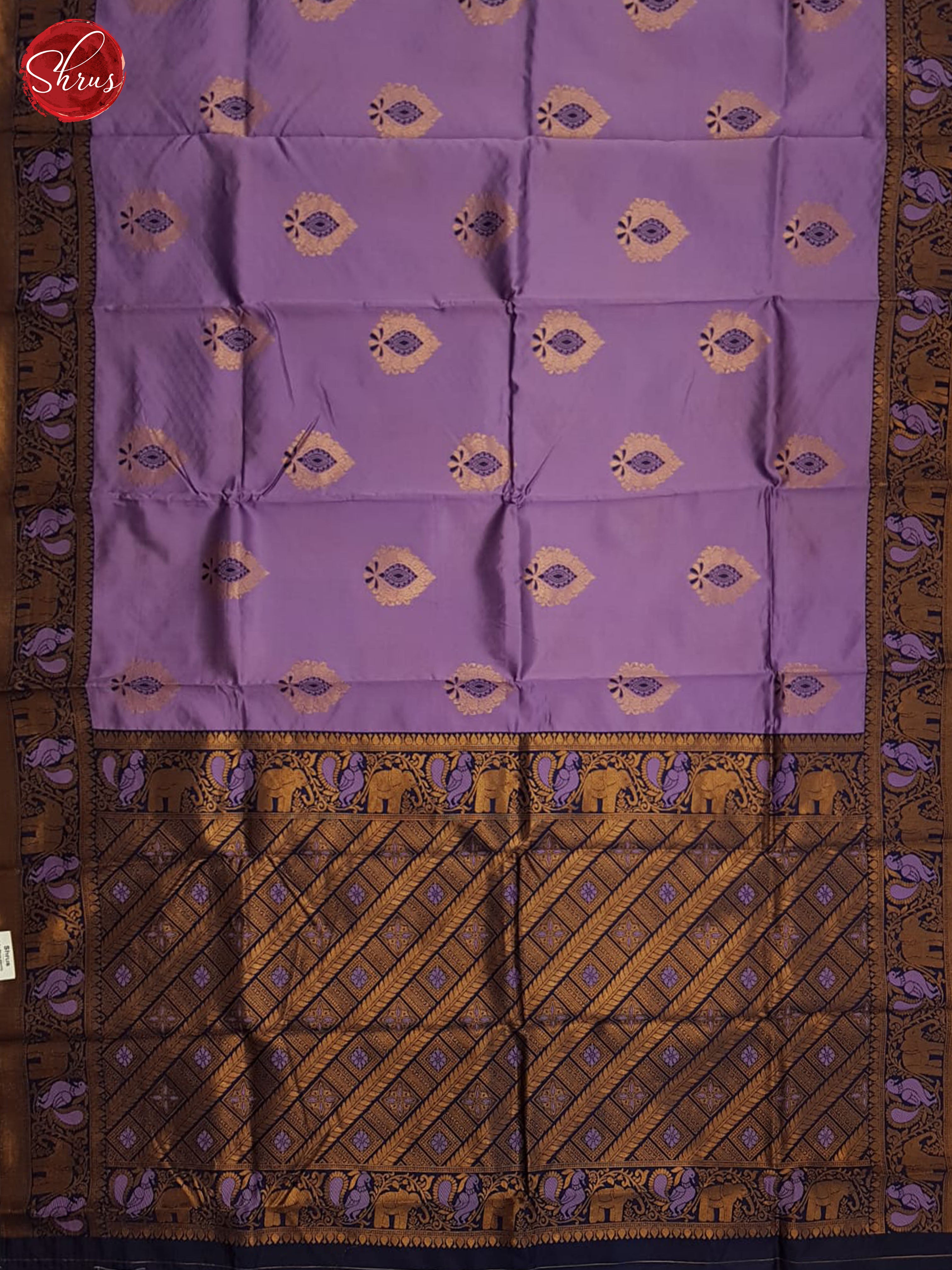 Lavender And Blue-Semi soft silk saree - Shop on ShrusEternity.com