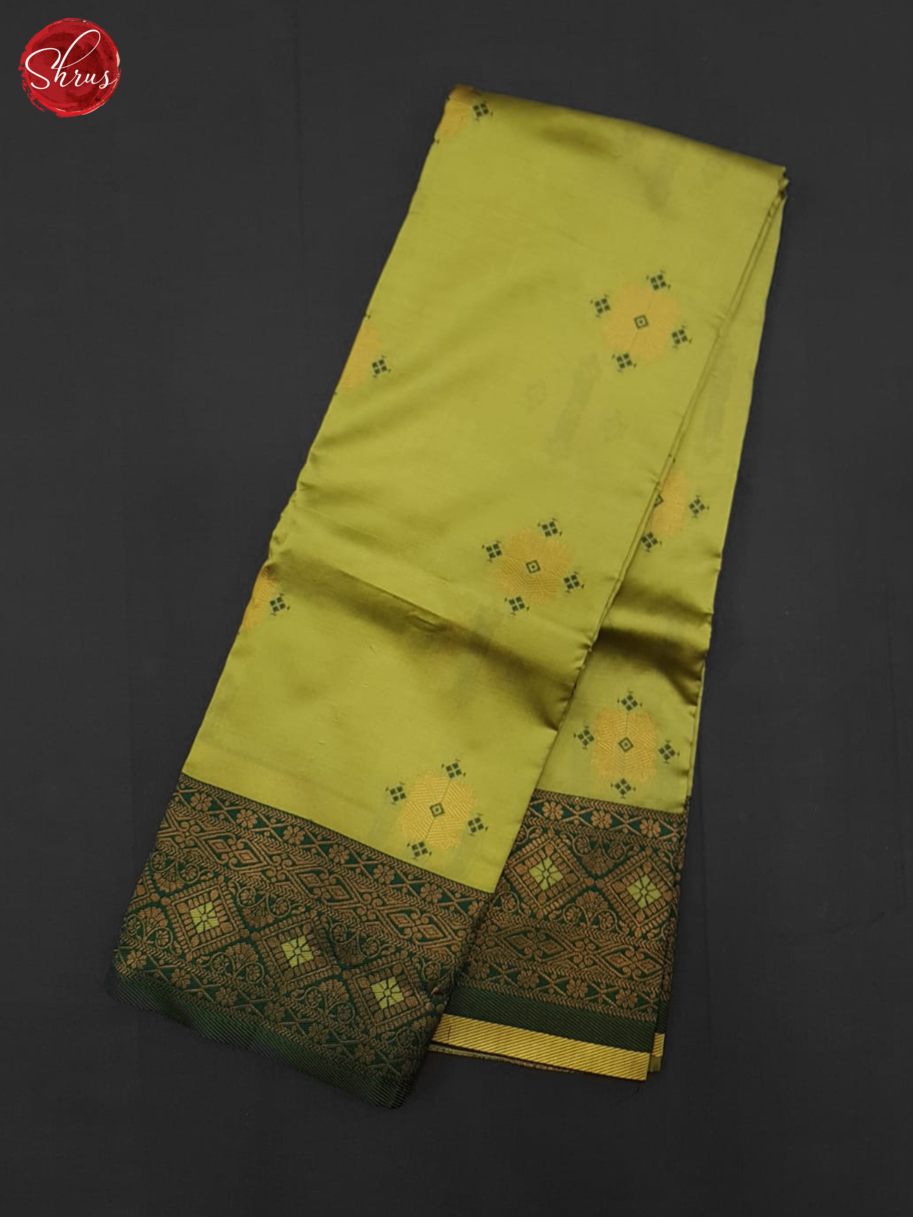 Lime Green & Green - Semi Soft Silk Saree - Shop on ShrusEternity.com