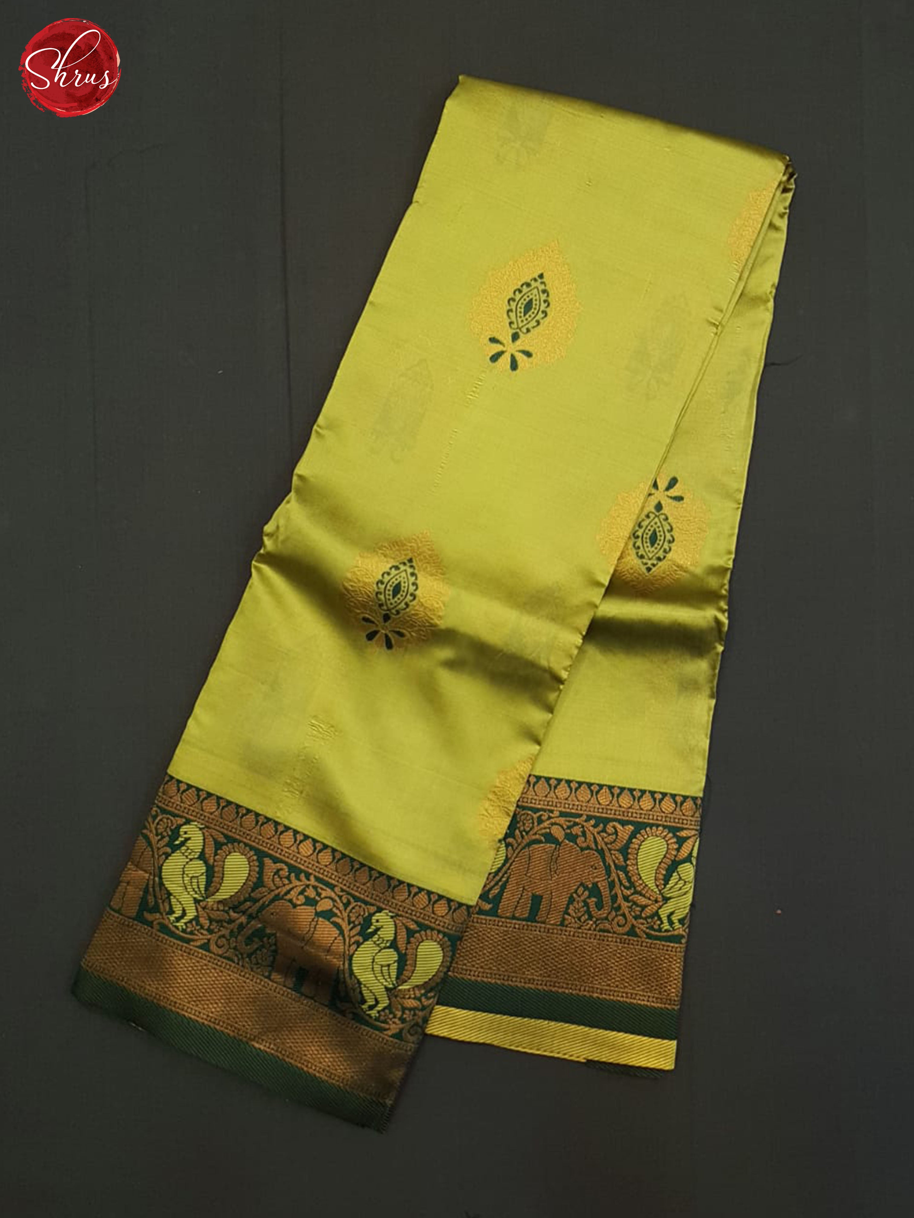 Light Green and green -Semi soft silk saree - Shop on ShrusEternity.com