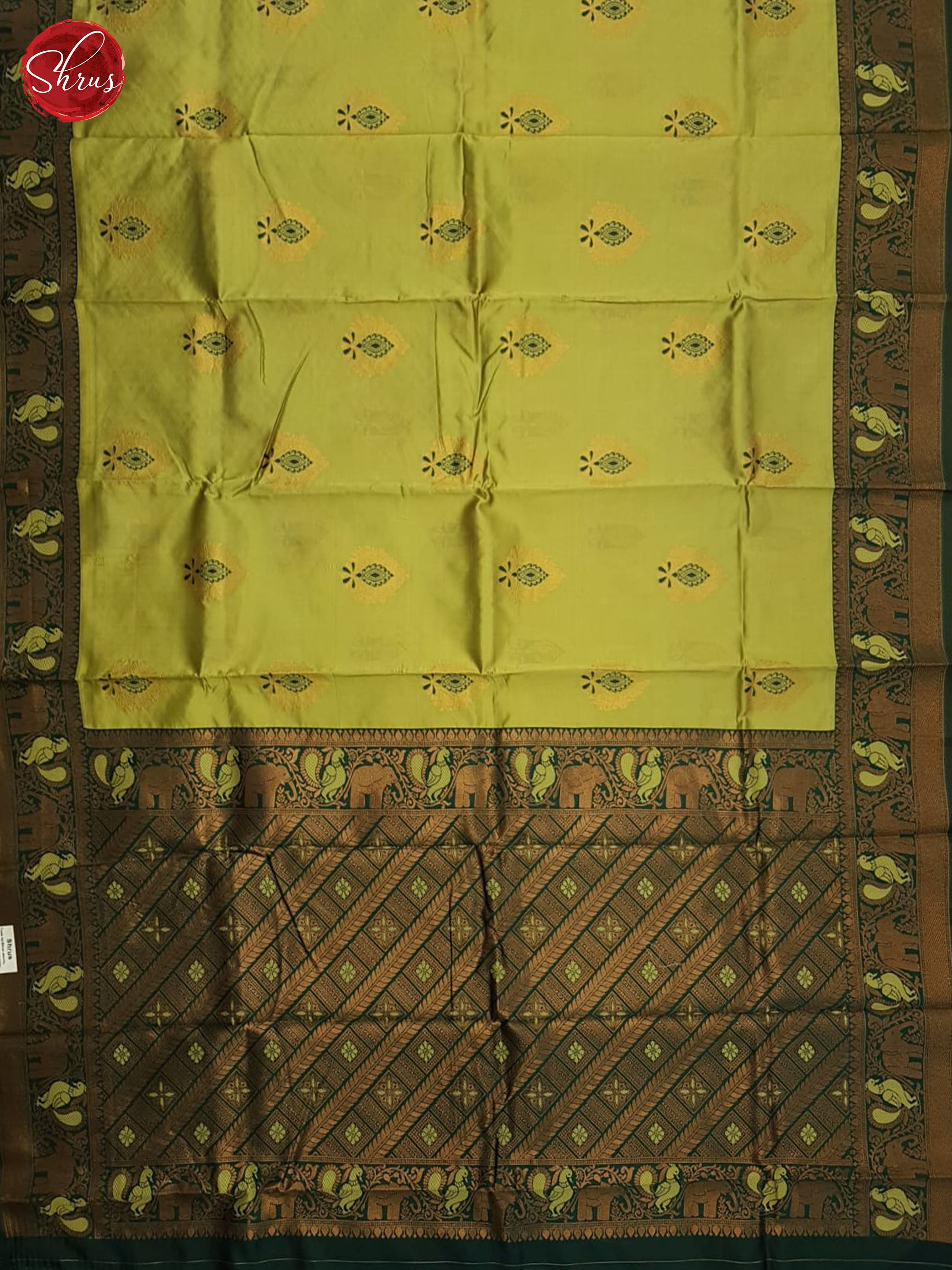 Light Green and green -Semi soft silk saree - Shop on ShrusEternity.com