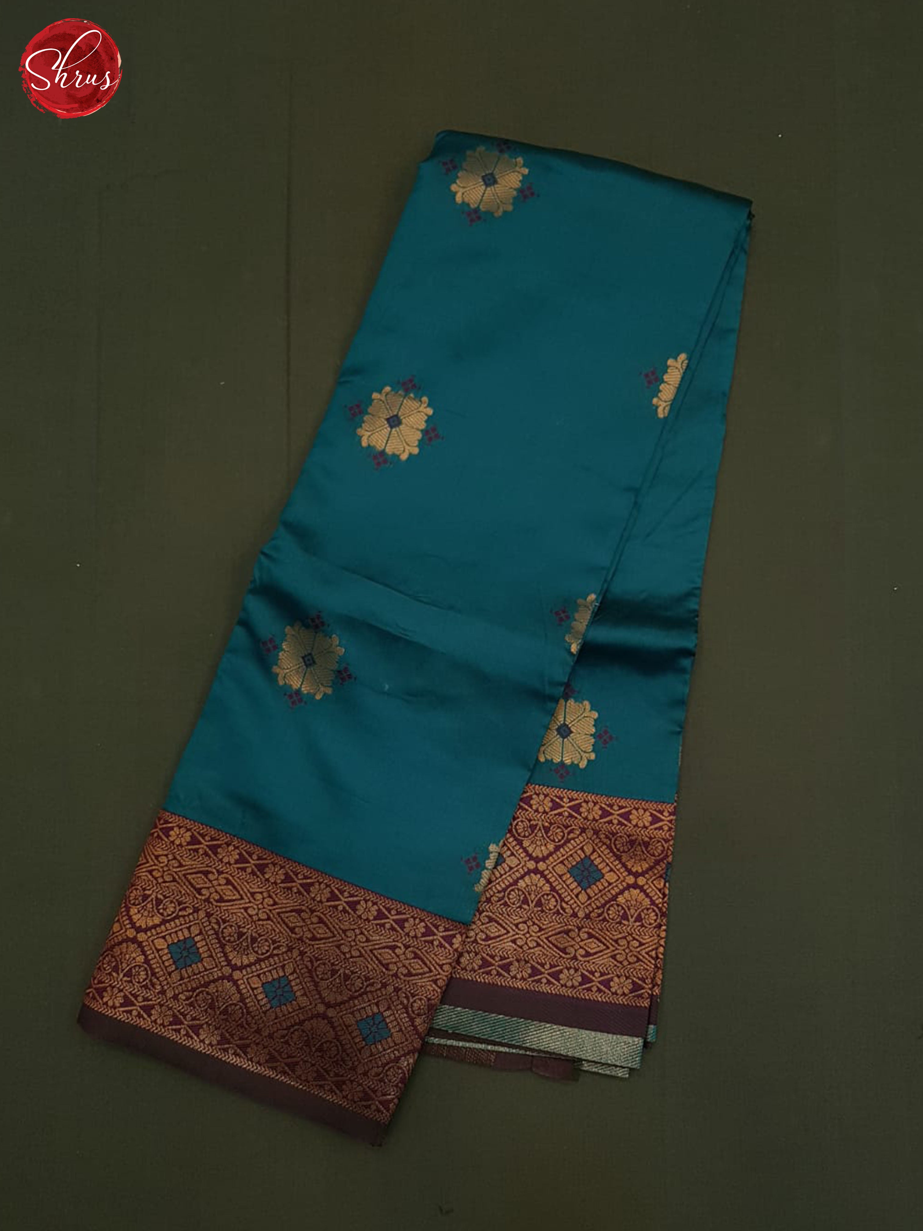 Blue And Wine-Semi soft silk saree - Shop on ShrusEternity.com