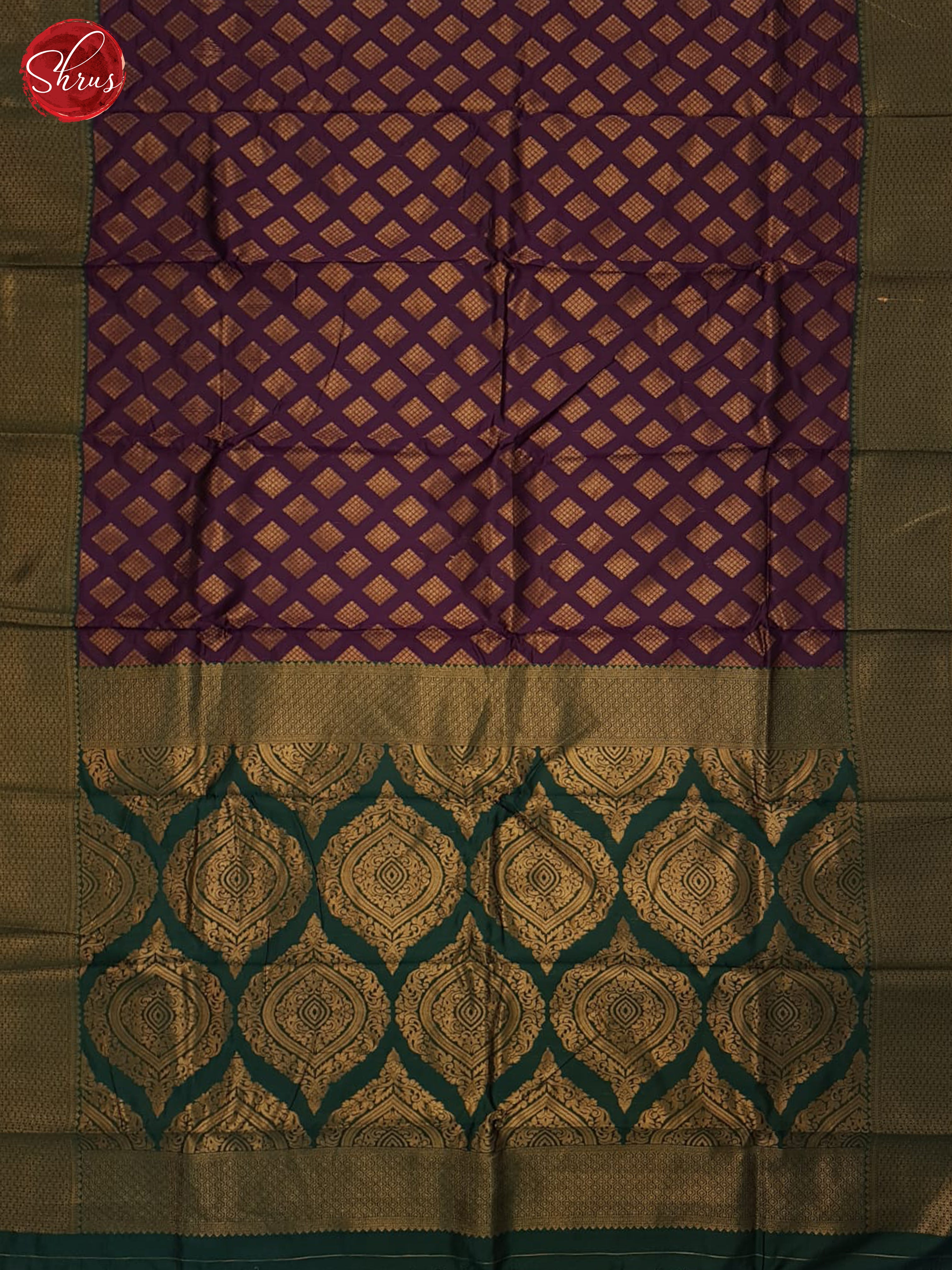 Deep Wine & Green - Semi Softsilk Saree - Shop on ShrusEternity.com