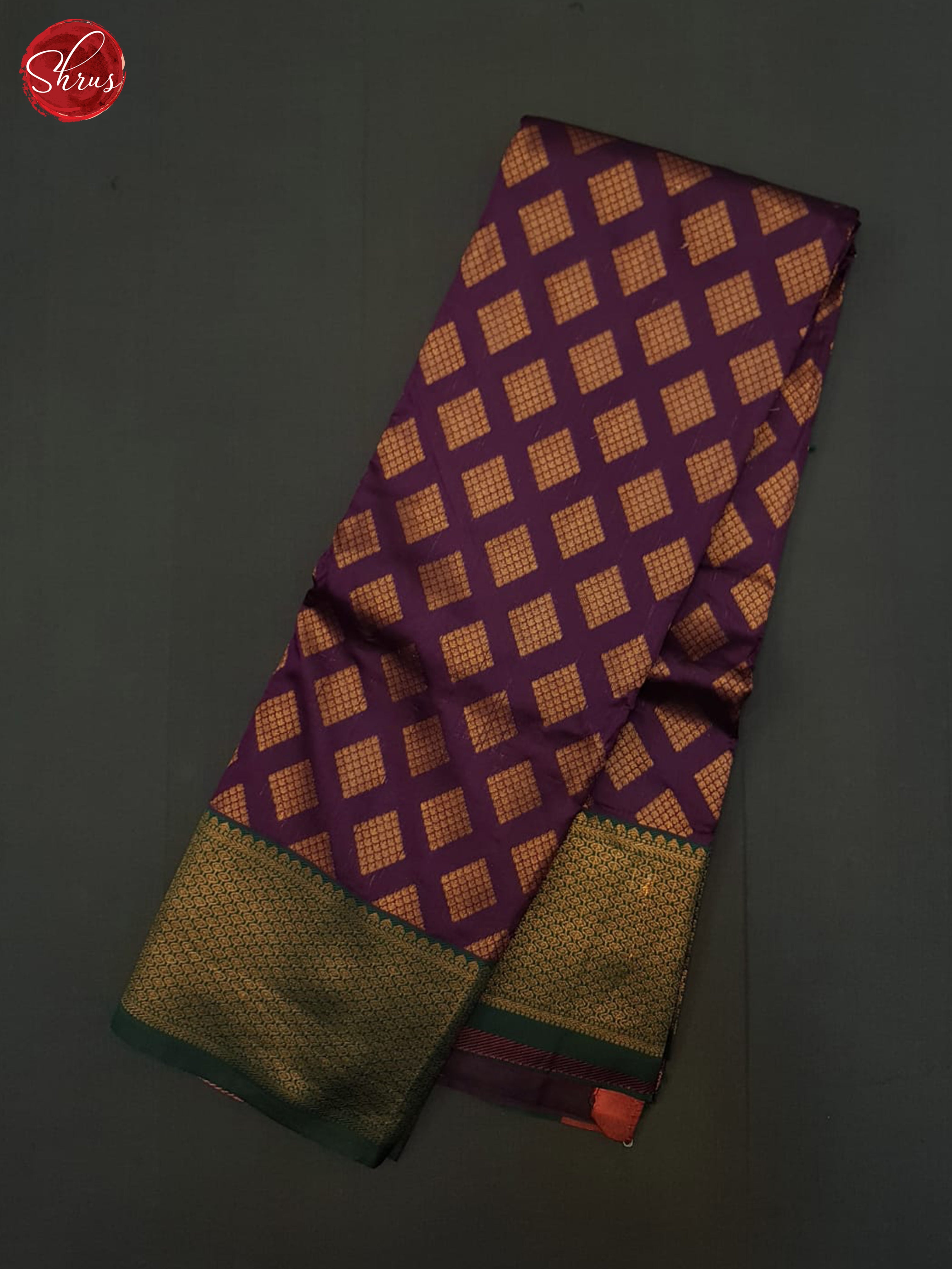 Deep Wine & Green - Semi Softsilk Saree - Shop on ShrusEternity.com