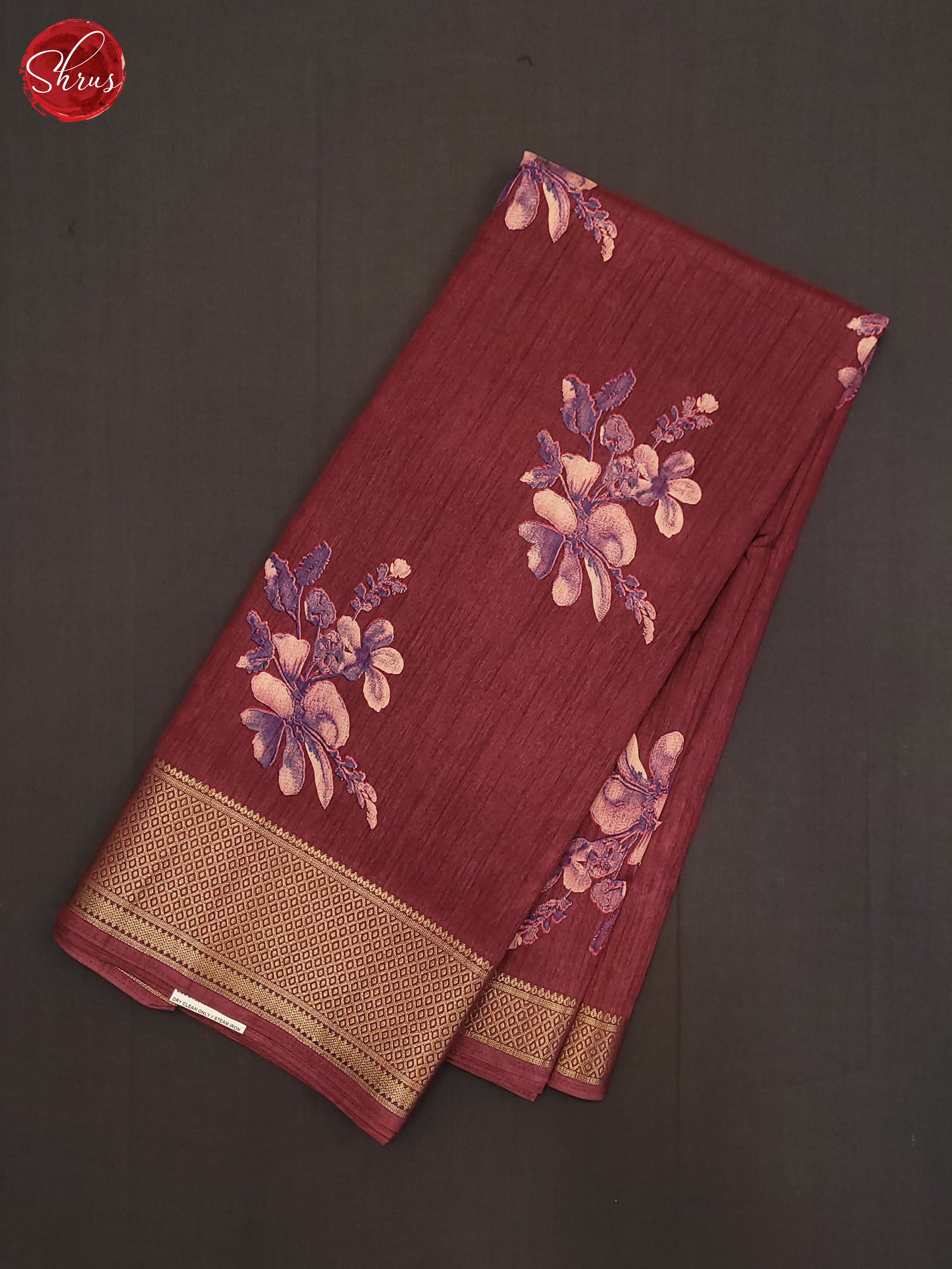 Maroon(Single Tone) - Semi Crepe Saree - Shop on ShrusEternity.com