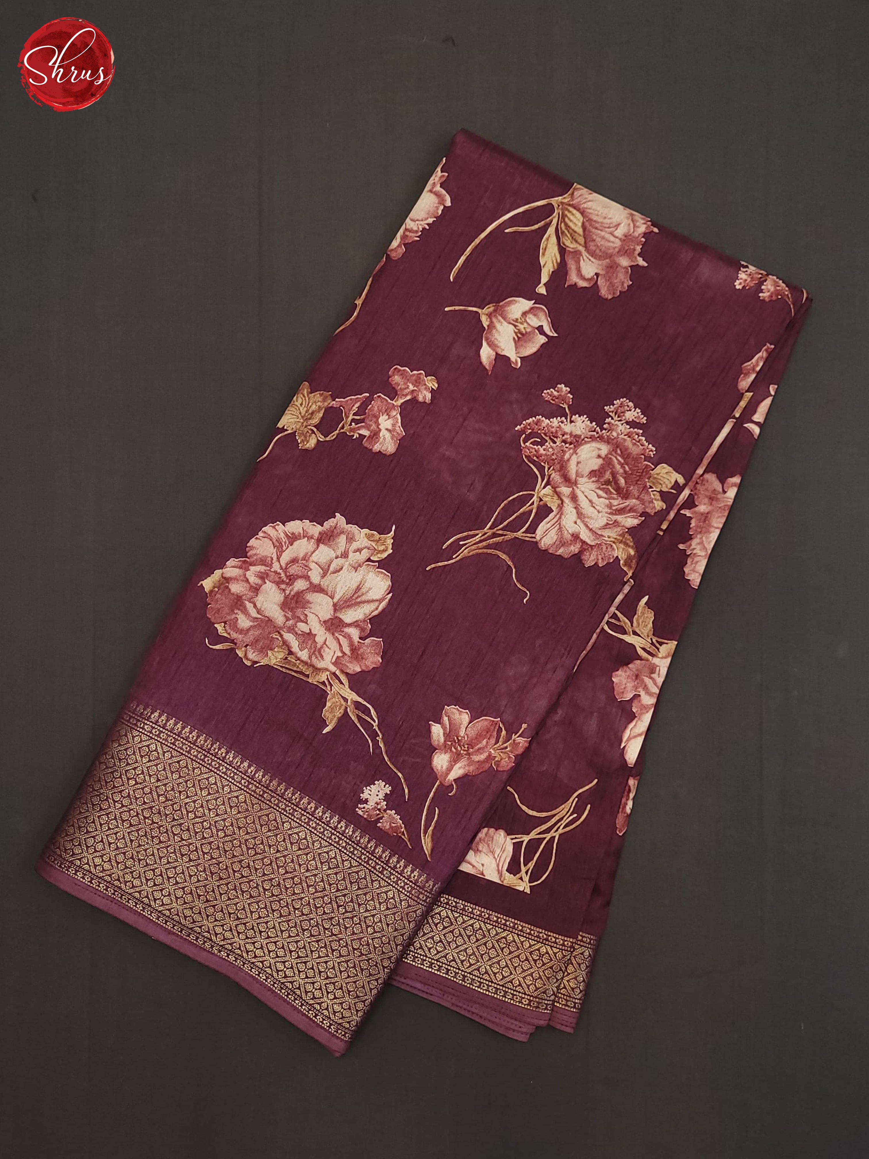 Wine(Single Tone) - Semi Crepe Saree - Shop on ShrusEternity.com